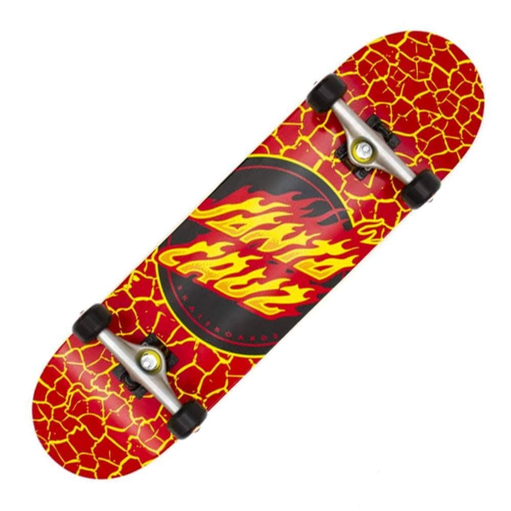 Flame Dot Large Factory Complete Skateboard Red 8.25"