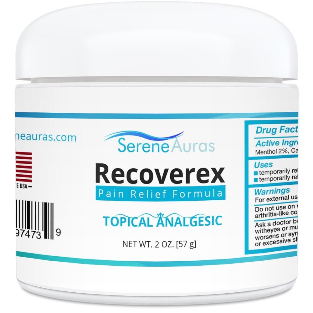 Recoverex OTC Pain Relief Cream [2 Ounce] for Joint Pain, Muscle Aches from Arthritis, Fibromyalgia, Carpal Tunnel, Sciatica, Plantar Fasciitis, Knee and Shoulder Pain and Inflammation All Natural