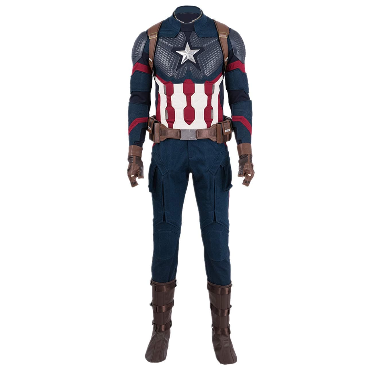 Superhero CA Costume Halloween Cosplay Full Set Battle Suit with Accessories L