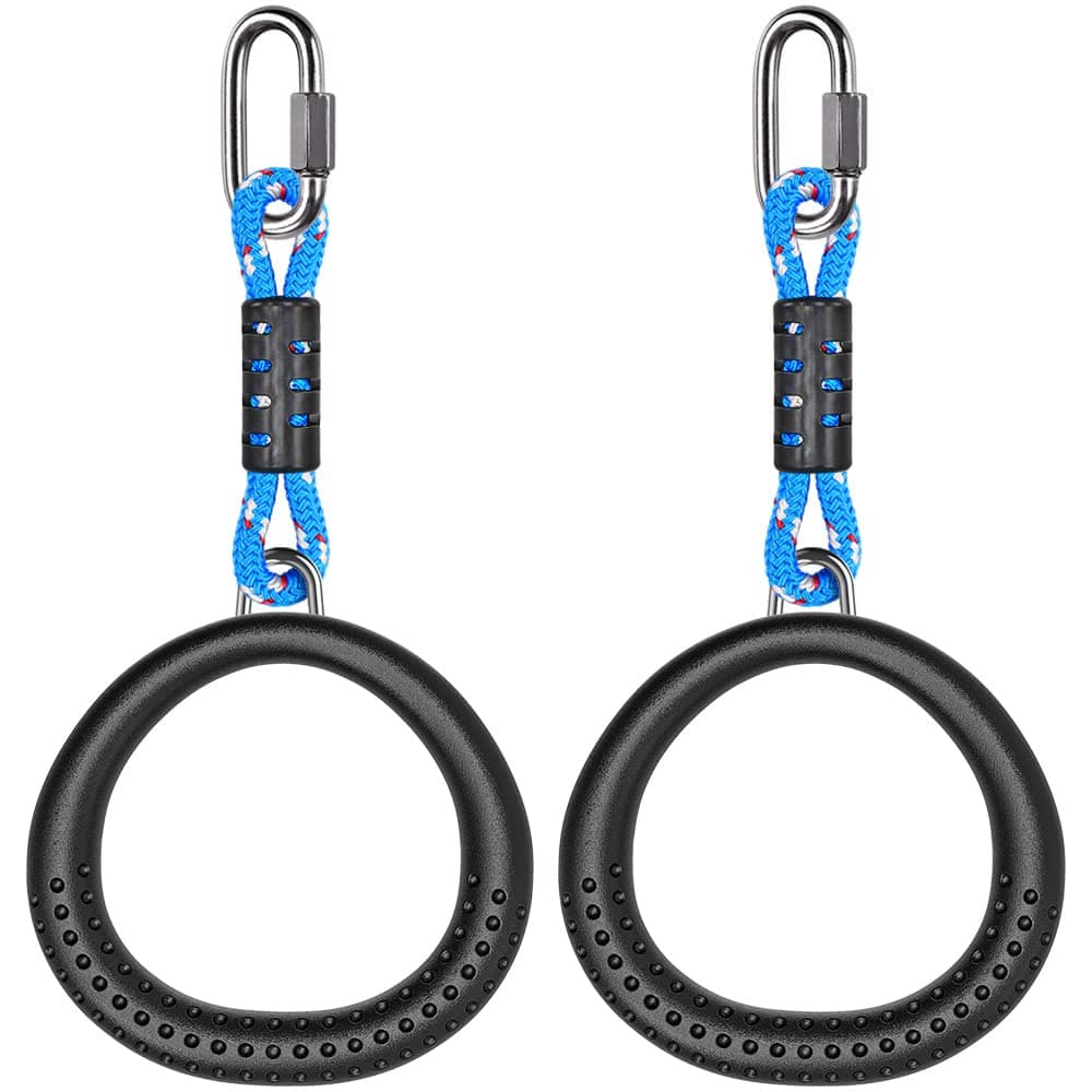 Dolibest 2 Pack of Ninja Gymnastic Rings,Monkey Ring Outdoor Backyard Ninja Accessories Set,Swing Bar Rings Obstacle Course for Training Equipment for Teens,1000LB Capacity