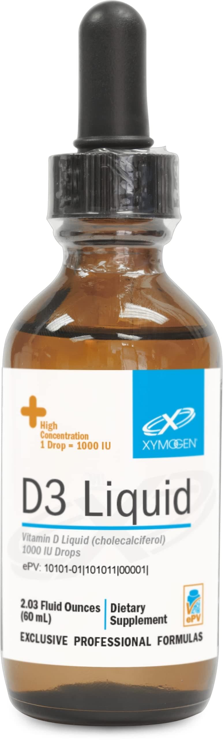 XYMOGEN D3 Liquid - Immune Bone & Heart Health Support - Liquid Vitamin D3 Drops - Micro-Emulsified for Enhanced Absorption - 1000 IU Per Drop - 2.3 Oz