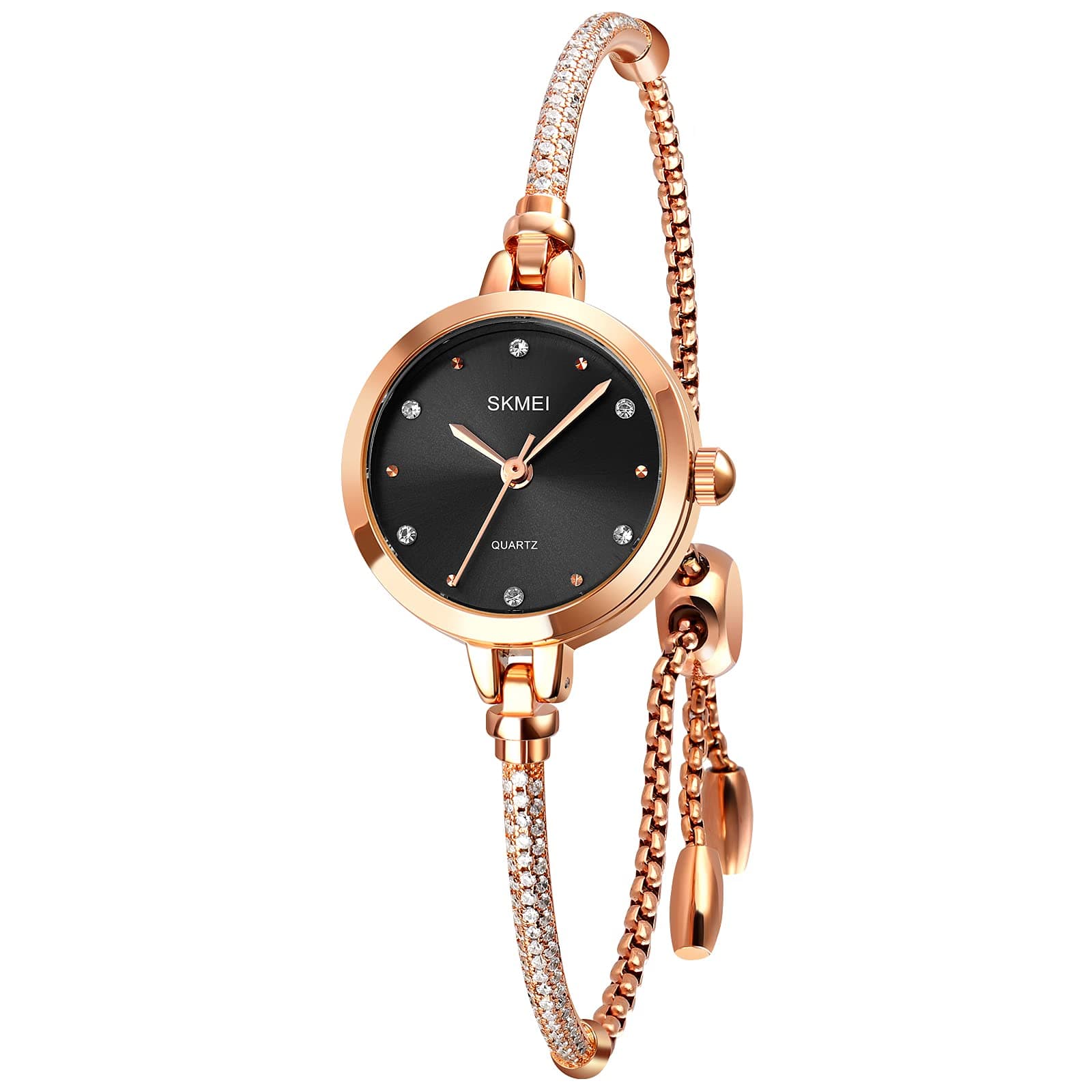 Women Watches Bracelet Diamond Ladies Female Small Rose Gold Fashion Luxury Thin Waterproof Analog Quartz Casual Girls Wife Gifts Silver Wrist Watch