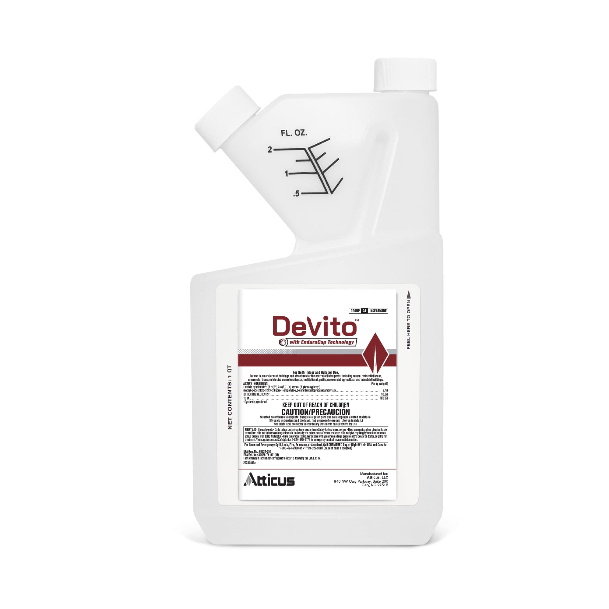 Atticus Devito CS Insecticide (32oz) - Lambda-cyhalothrin 9.7% Indoor and Outdoor Insect Control with EnduraCap Technology