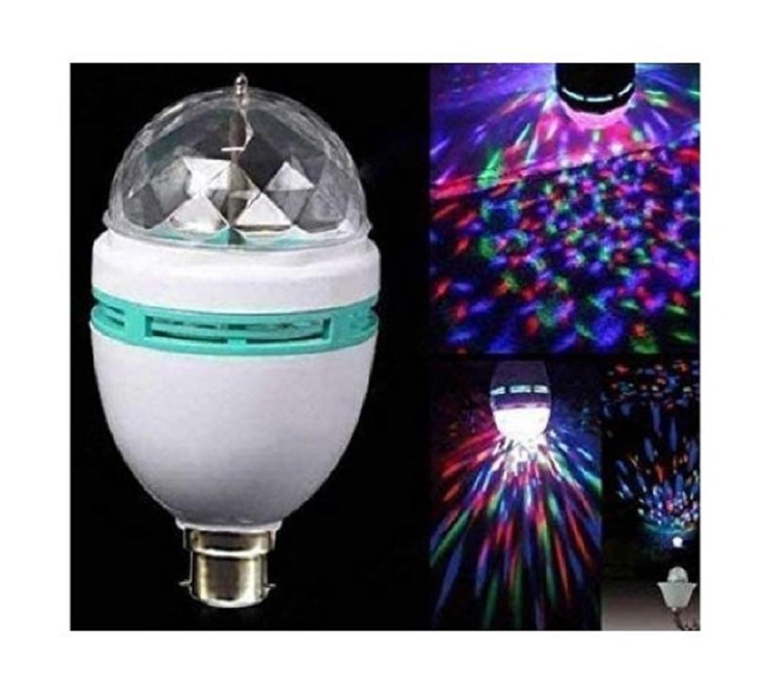 360 Degree LED Crystal Rotating Bulb for Home, Magic LED Light, Rotating Bulb Light Lamp for Party, Home, Diwali, Decoration (Pack of 1) (5 Watts)