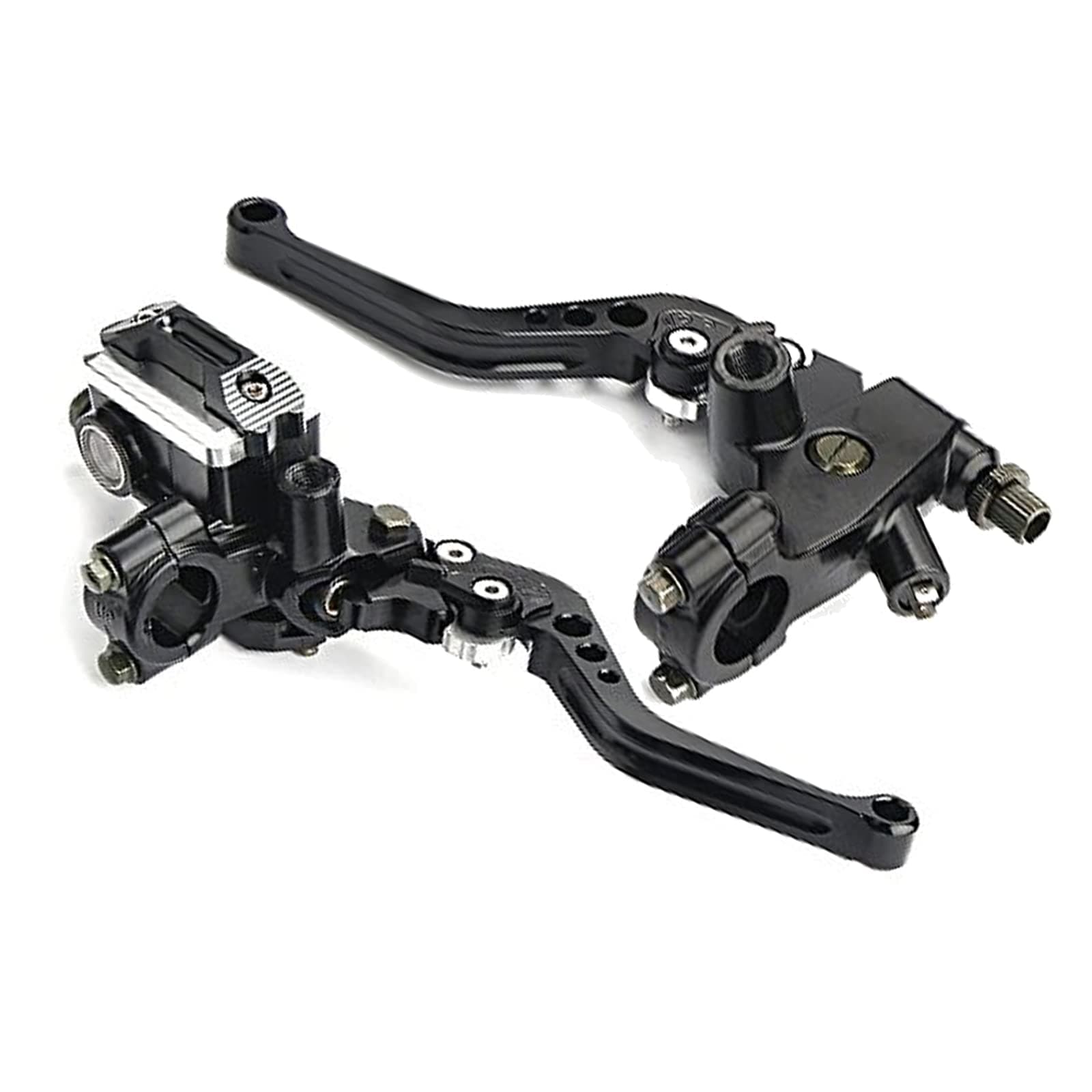 7/8" 22mm Motorcycle Brake Lever Handlebar Brake Master Cylinder Clutch Lever Left & Right Set Compatible with Harley Honda Kawasaki Suzuki Yamaha Black