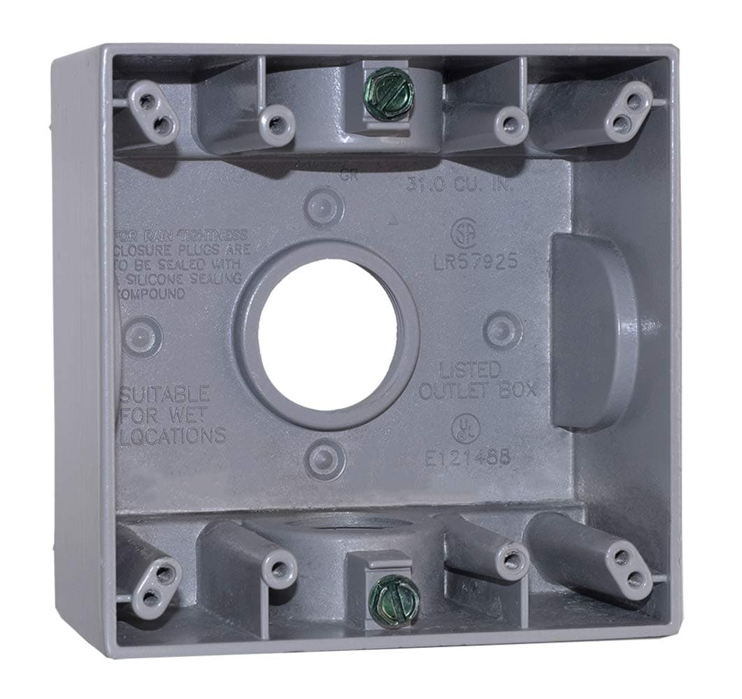 Sigma Engineered Solutions, Gray Sigma Electric 14357 1-Inch 3 Hole 2-Gang Box