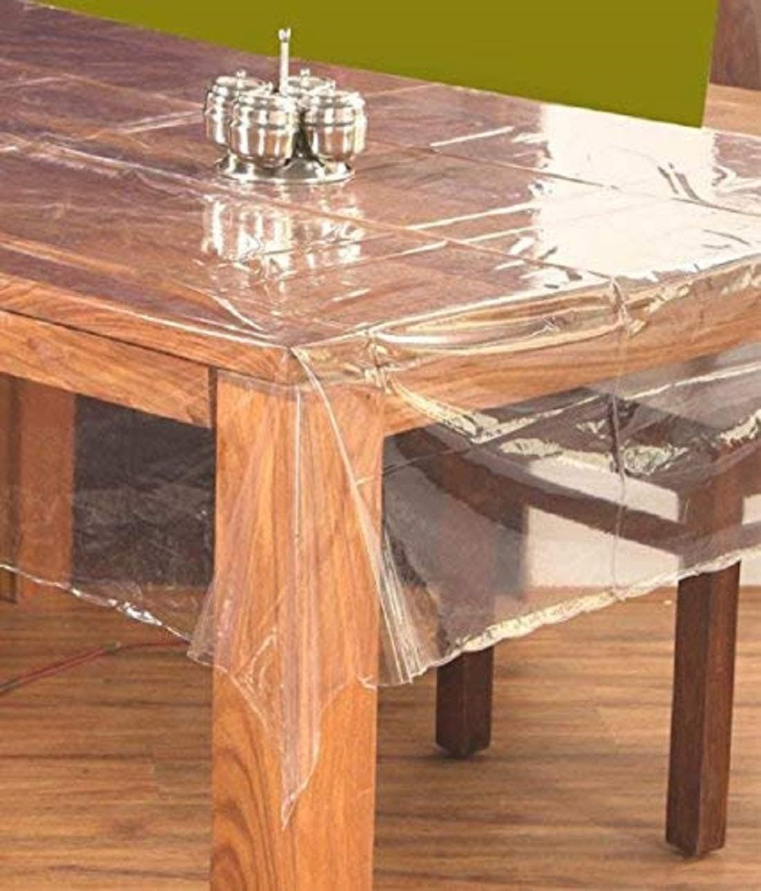 Kuber Industries PVC Solid Rectangular Centre Table Cover Set (Transparent)