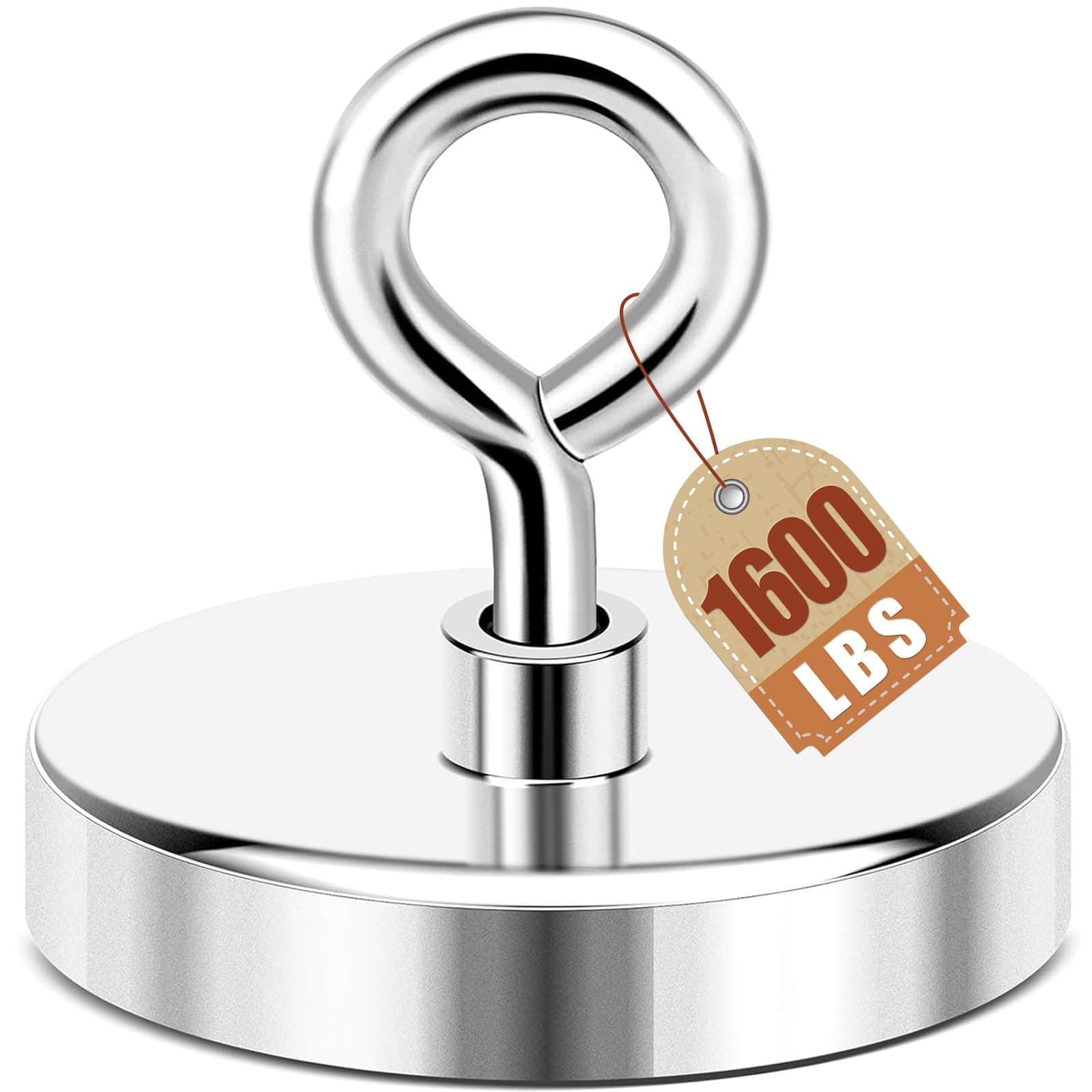 DIYMAG Neodymium Fishing Magnets, 1500lbs (680KG) Pulling Force Rare Earth Magnet with Countersunk Hole Eyebolt Diameter 4.72Inch (120mm) for Retrieving in River an Magnetic Fishing