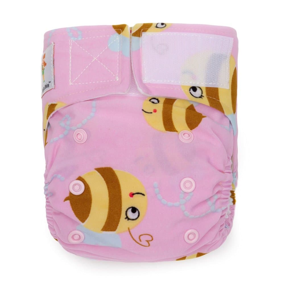 Kawaii Baby Newborn Reusable Cloth Diaper Pure & Natural 6-22 Lb 2 Inserts Bees