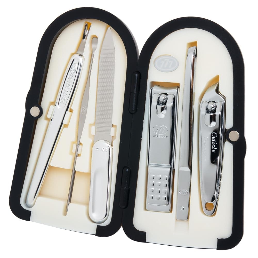 Three Seven (777 Travel Manicure Grooming Kit Nail Clipper Set (6 PCs, 4000XG), Made in Korea, Since 1975.