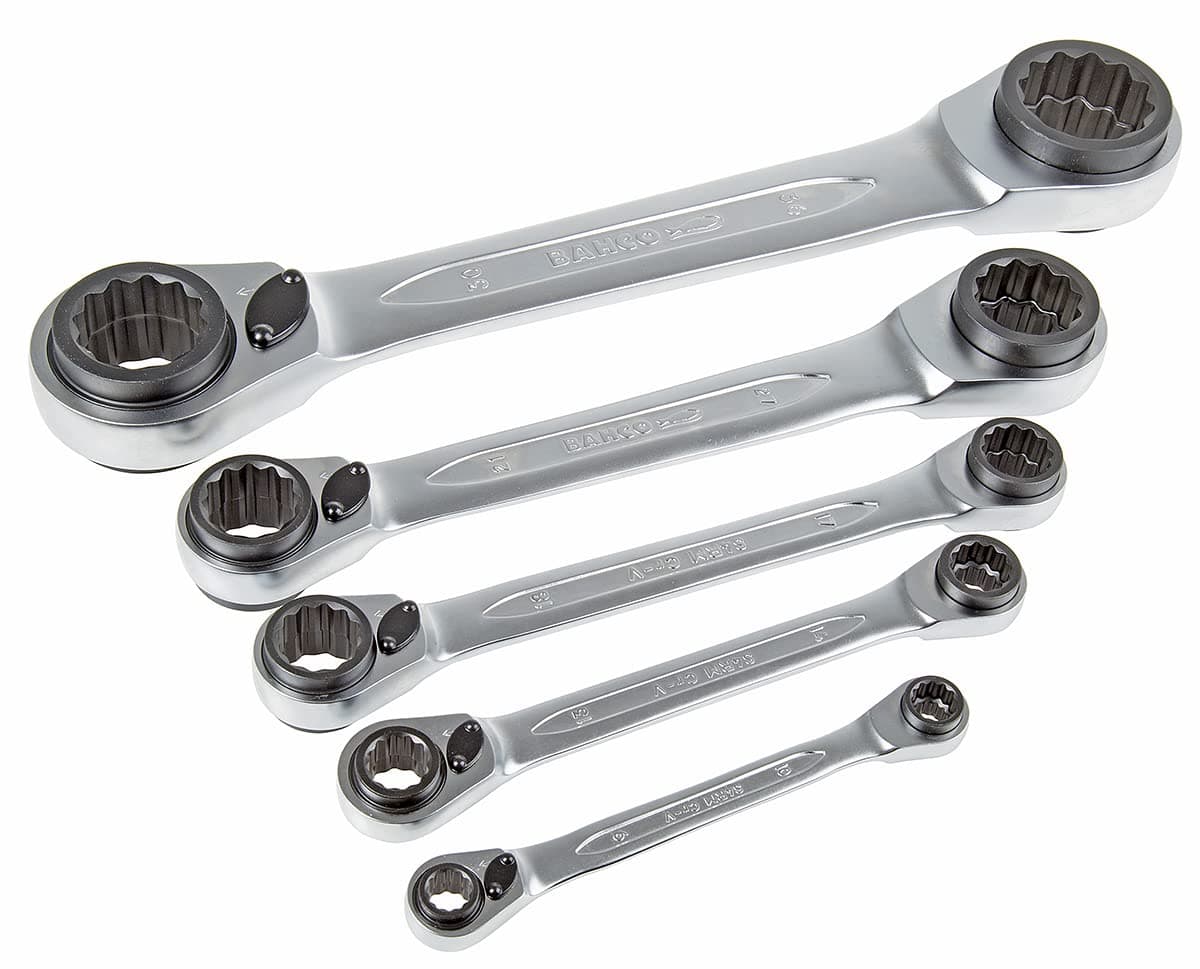 BAHS4RM5T 8 - 36 mm Reversible Ratchet Spanner (Set of 5)