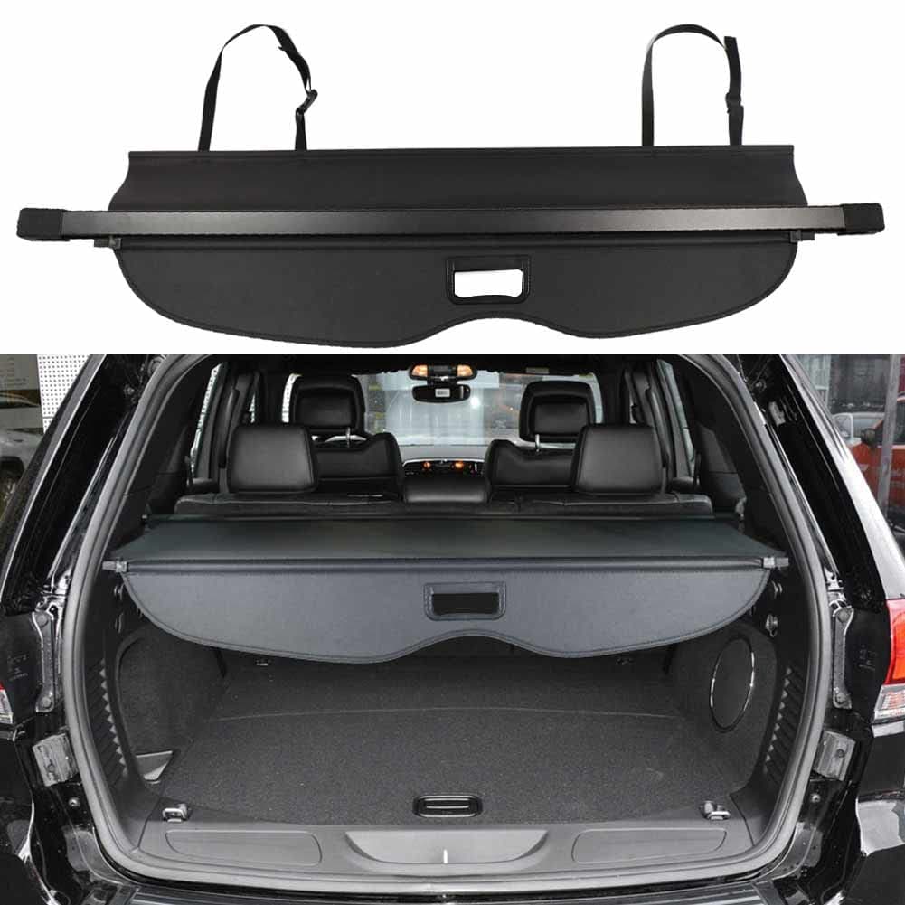 Cargo Cover for Jeep Grand Cherokee Accessories with Back Curtain 2011-2020 2021 Rear Trunk Shade Cover（Not fit for 2021 Winter-2022 Grand Cherokee L ）