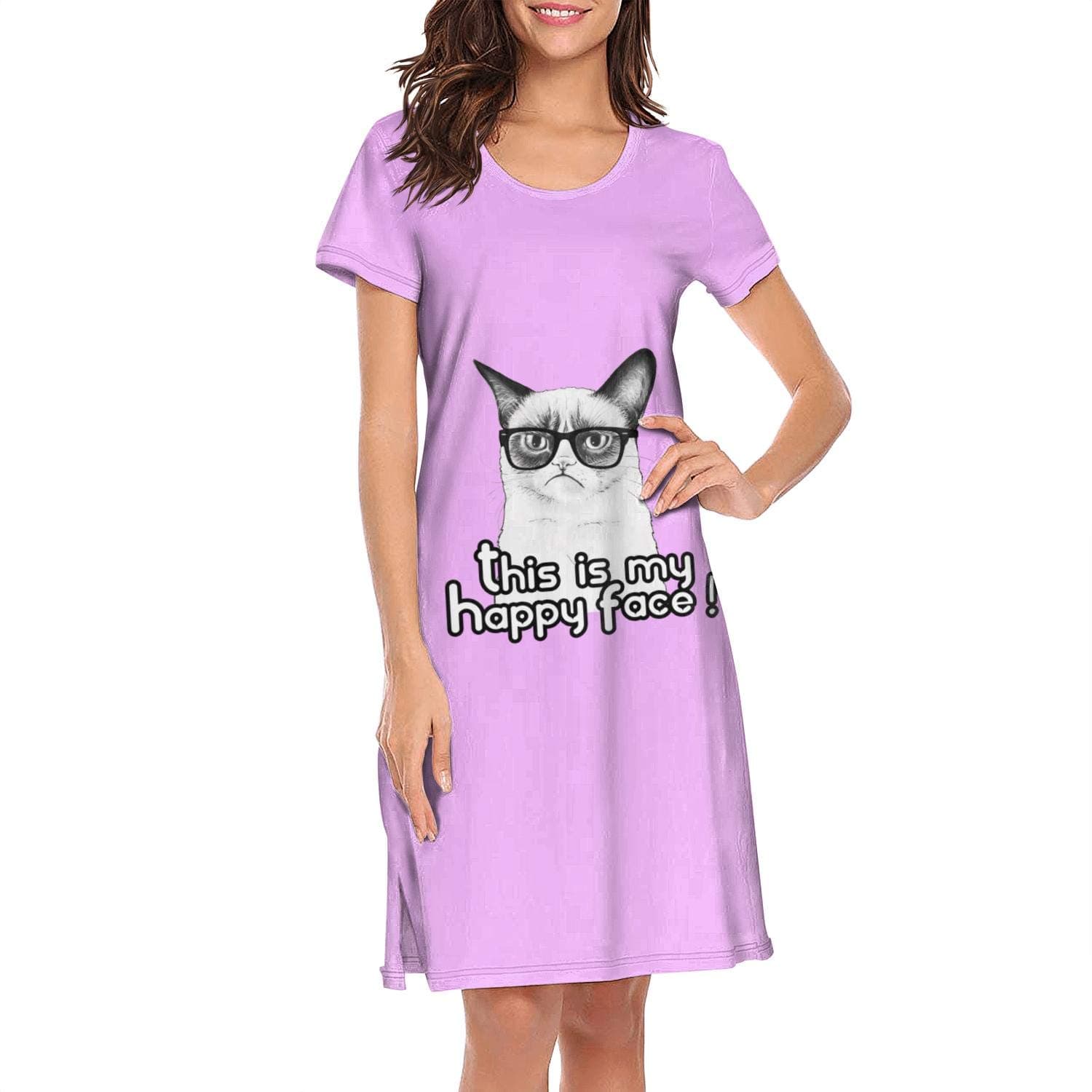 Grumpy Cat Galaxy Sky Womens Nightgown Sleep Dress for Women Teen Girl
