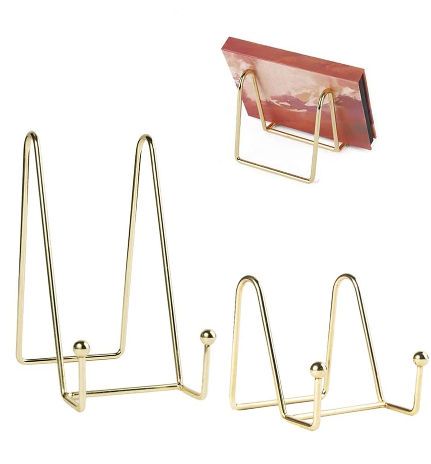 SYOSI Plate Stands for Display, 6 Inch/3.14inch Iron Art Display Stand Dish Rack,Plate Holder Display Stand for Displays Picture Frames, Photo,Cookbooks, Art Collection (2 Pcak)