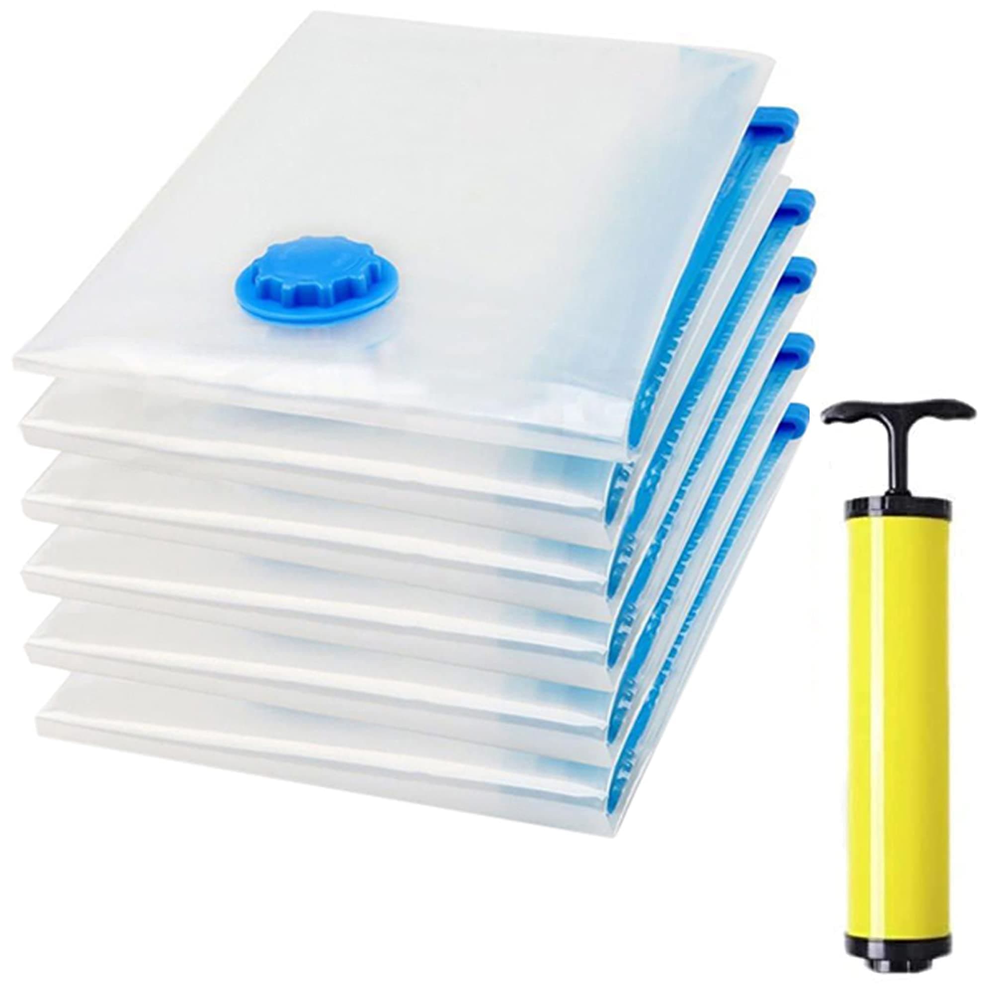 COSYINN Vacuum Storage Bags 6 Jumbo Pack, Space Saver Bags for Clothes, Pillows, Comforters, Blankets Storage, Vacuum Sealer Compression Bags with Travel Hand Pump (60×80cm)