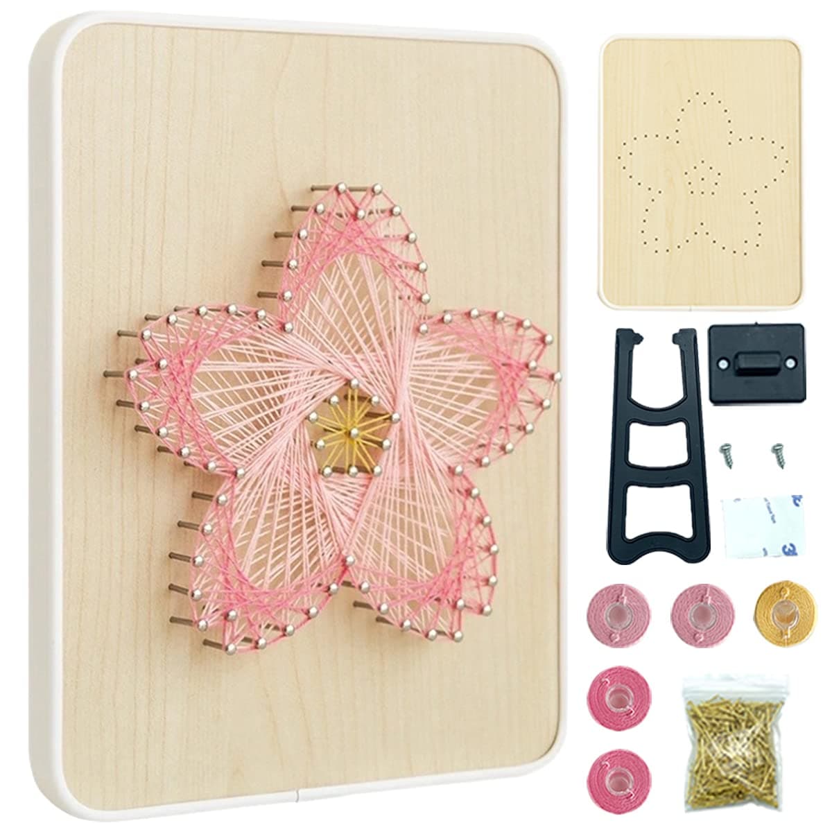 BAZIMA ALICE DIY String Art Kit for Beginner, DIY Cherry Blossoms Craft Kit,Unique Gift,Craft Kit for Holidays