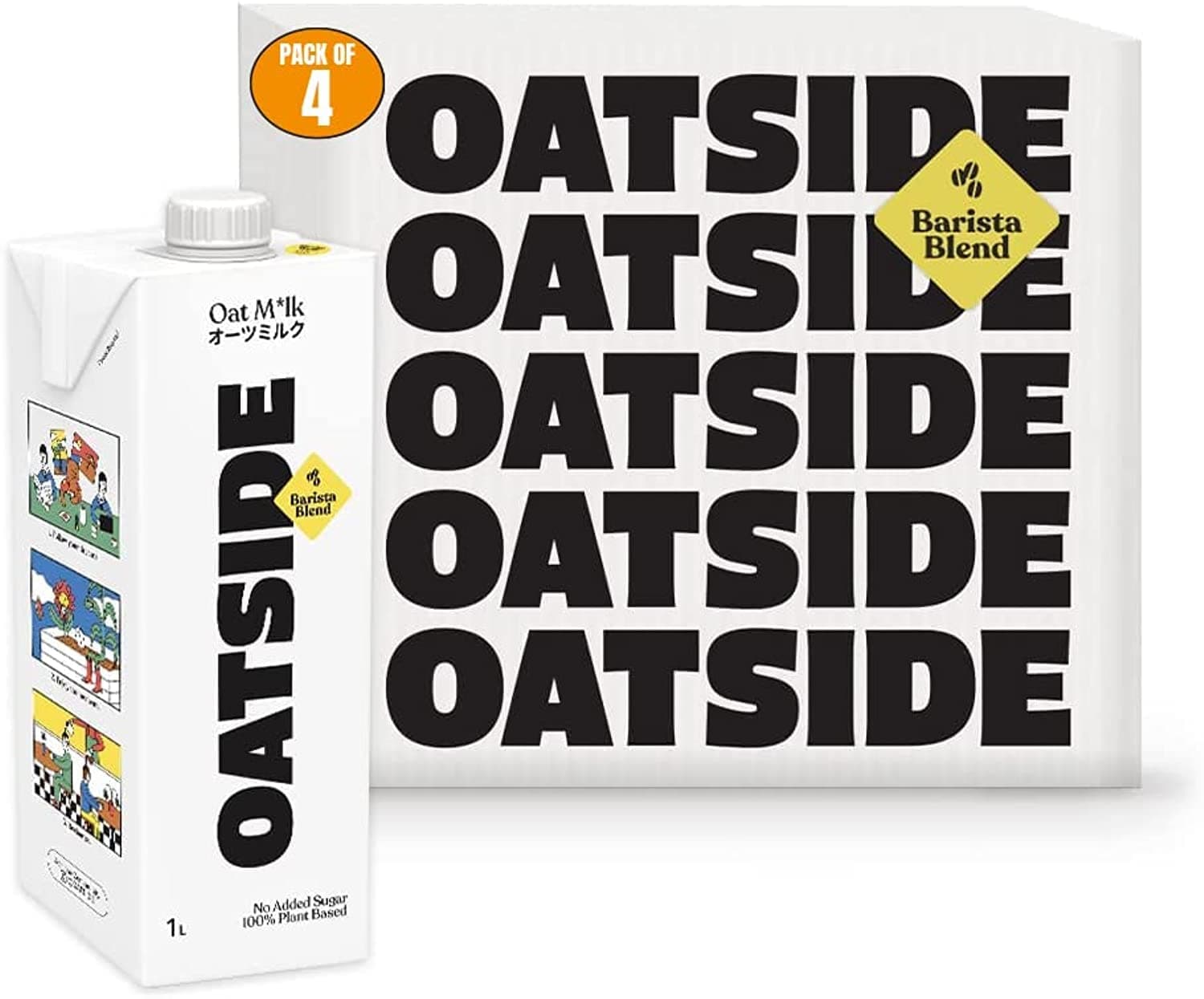OATSIDEPlain Oat Milk Barista Edition - 1L - Pack of 4