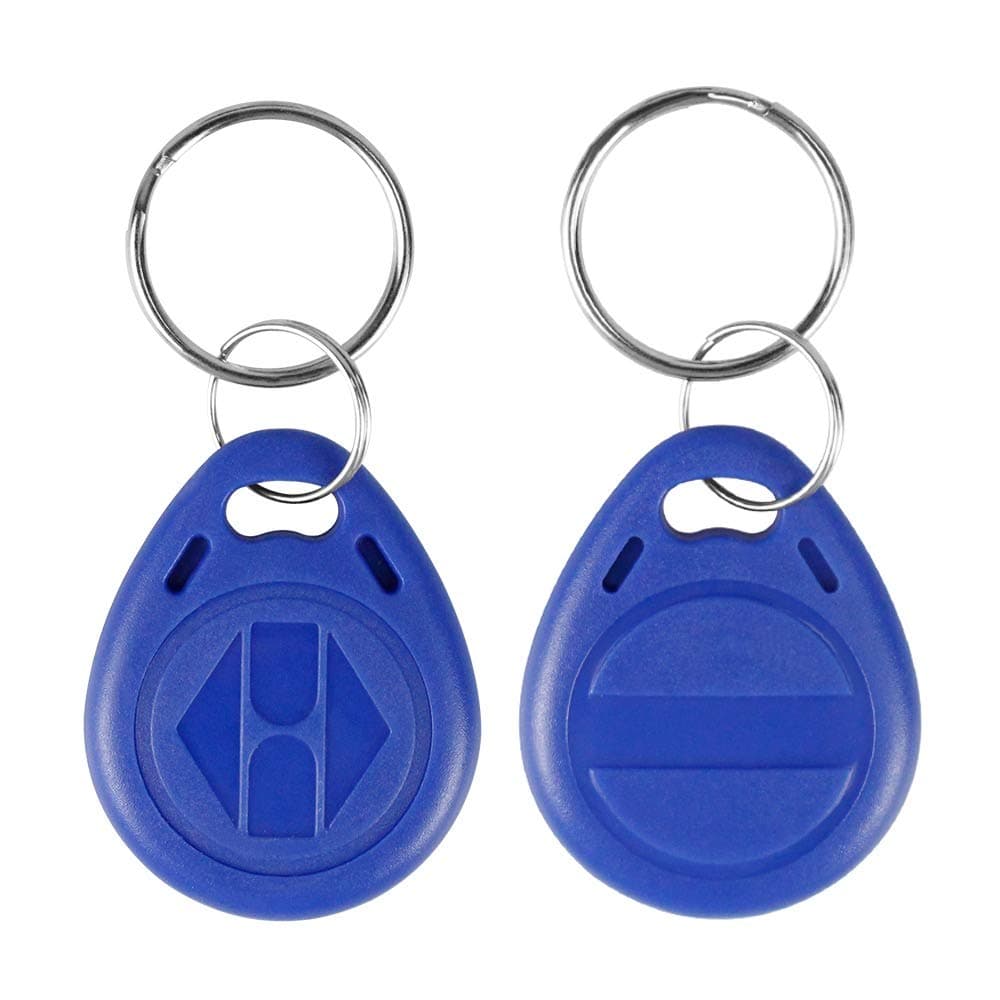 LIBO Writable RFID Keychains 125KHz T5577 NFC Token Proximity ID Access Control Key Fob Tags Card Programable Blue Color (Pack of 50)
