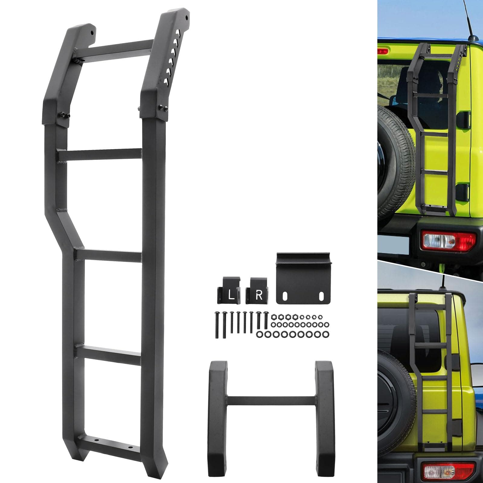 MotorFansClub Rear Tail Door Ladder Climbing Fit for Suzuki Jimny Jb64w Jb74w 2019 2020 2021 Rear Door Tailgate Ladder