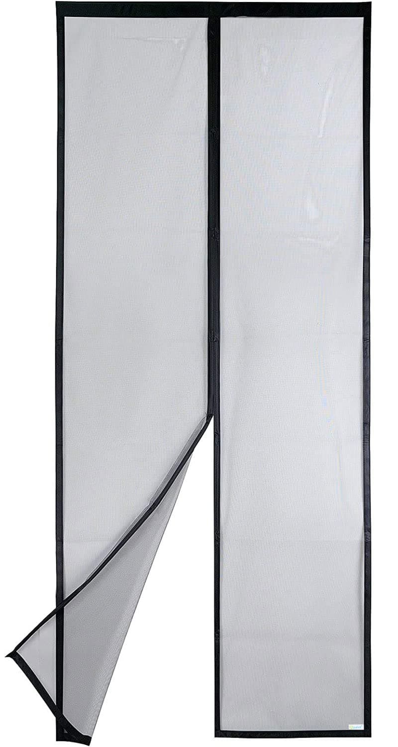 VP Magnetic Screen Door Deluxe Version – Heavy Duty Mesh Curtain, Strong Magnets,Top-to-Bottom Seal Snaps Shuts Automatically(36x38") Black