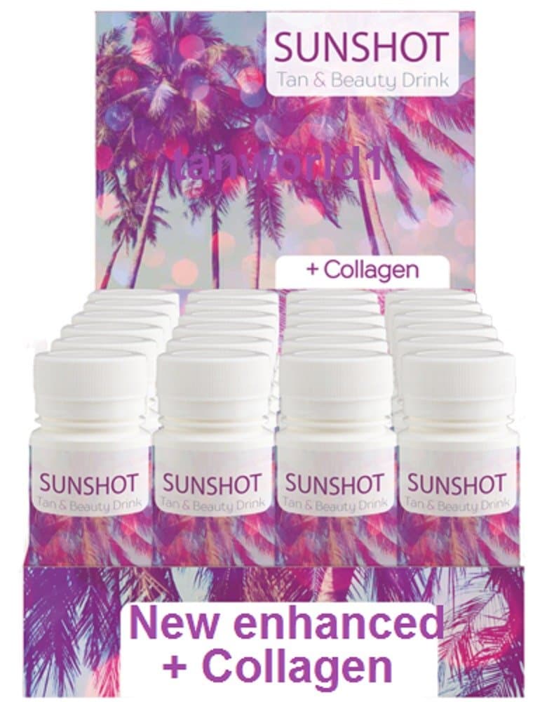 Sunshot Tanning & Beauty Drink enhanced with Collagen (24 bottles/display box)