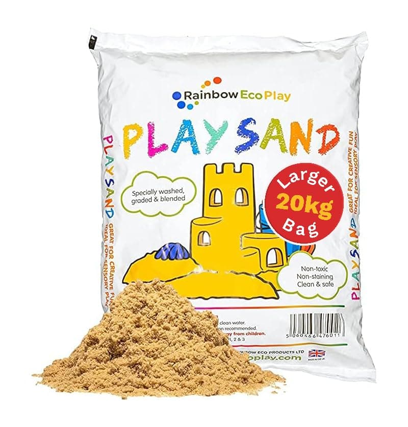 Rainbow Eco Play Sand - 20kg Natural, Non-Toxic Sand for Kids - Sandpit, Building, Sensory Play