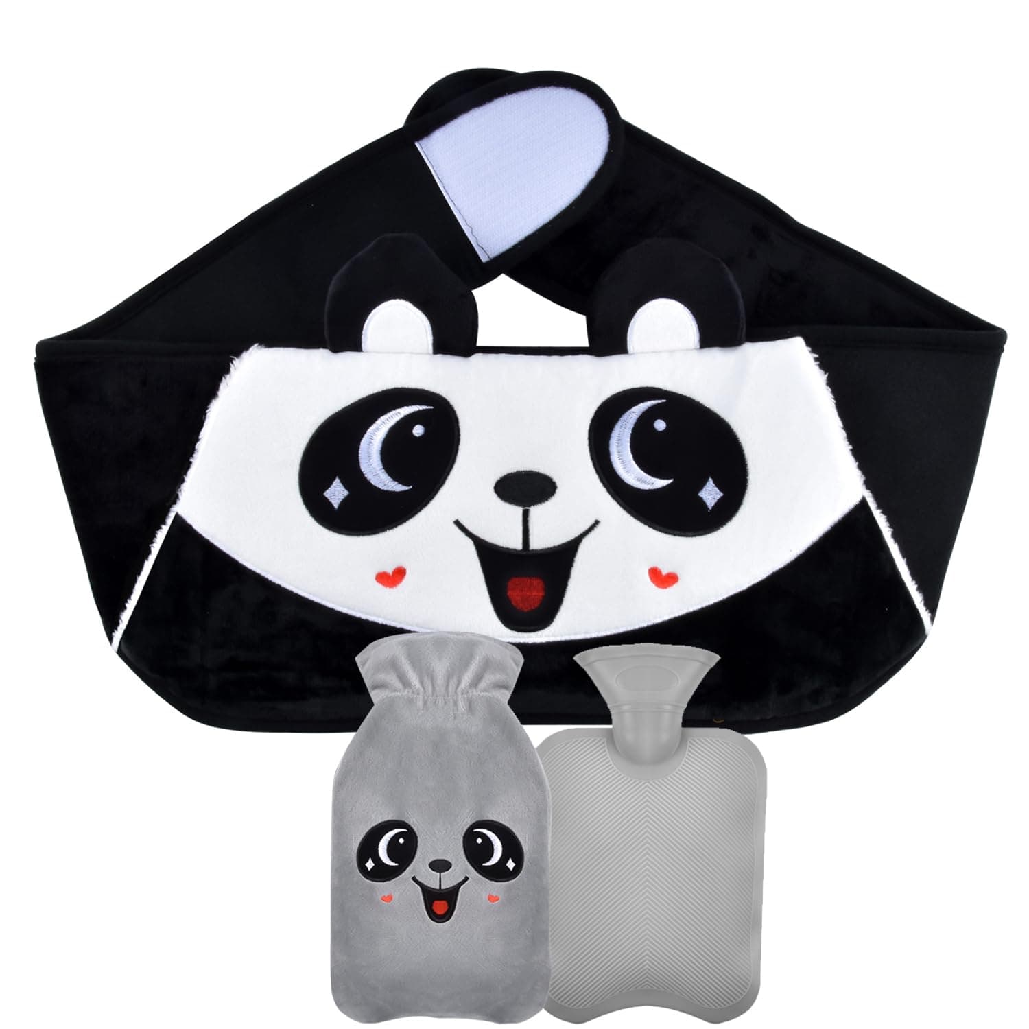 WUUDWALKHot Water Bottle/Water-Filled Hot Water Bag with a Soft Bottle Cover and a Waist Belt PVC Hot Water Pouch for Pain Relief for Neck, Back, Shoulder and Legs