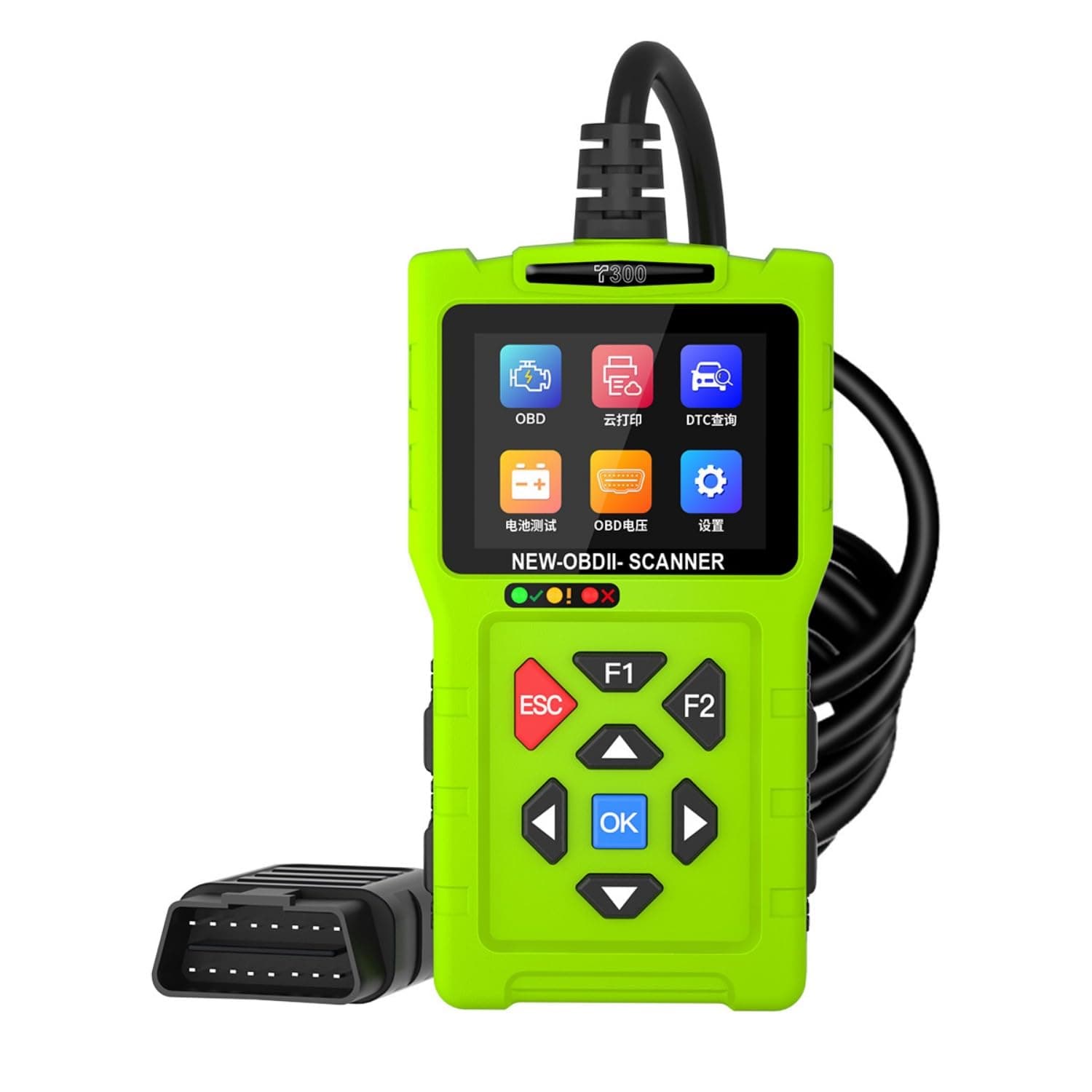 OBD2 Scanner Car Diagnostic Tool, Code Reader for All OBD II Cars & Trucks, Automotive Scanner, Check Engine Light, Scan Tool elm327reader (T300,Green)