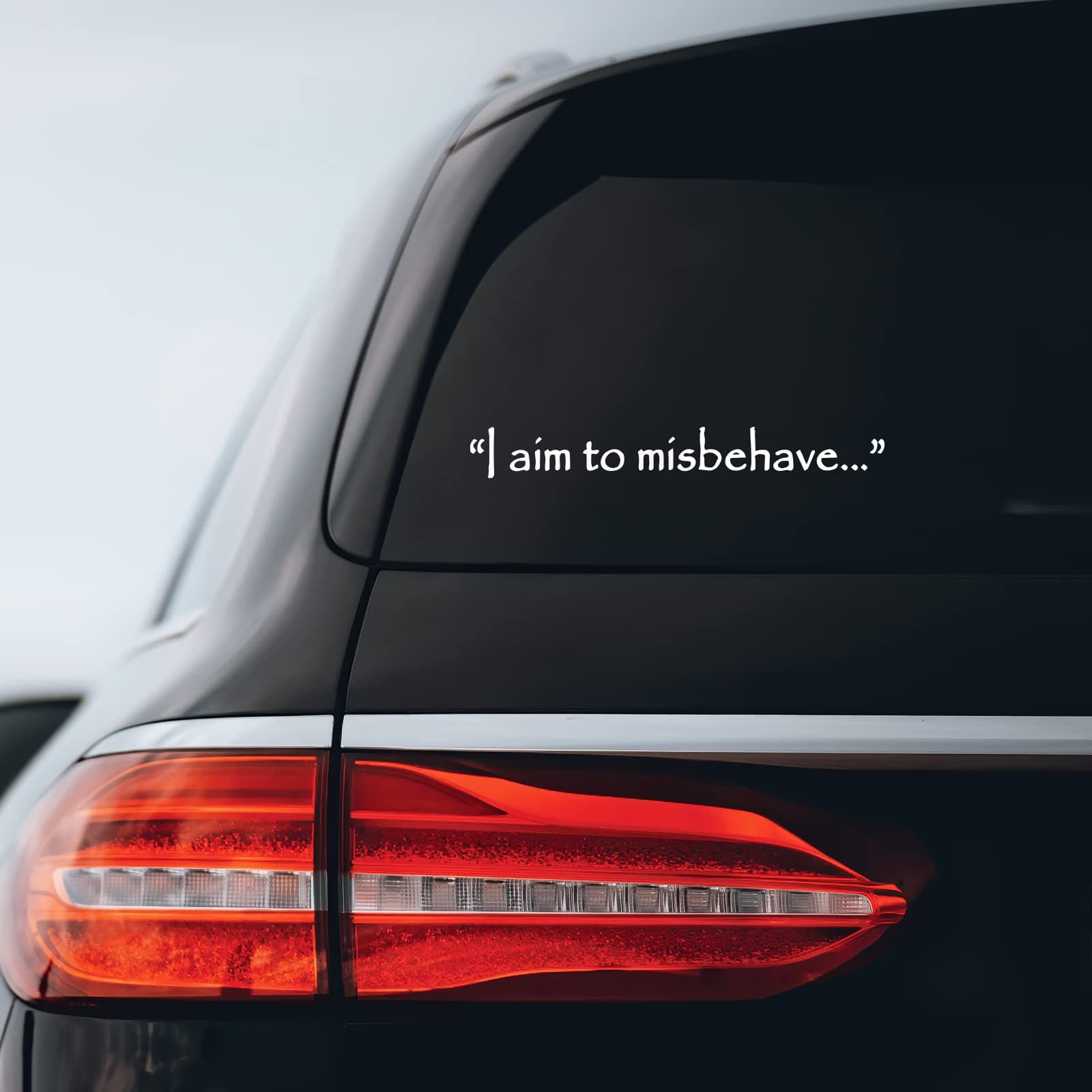 I Aim to Misbehave Quote Sticker Decal Notebook Car Laptop 8" x 1" (White)