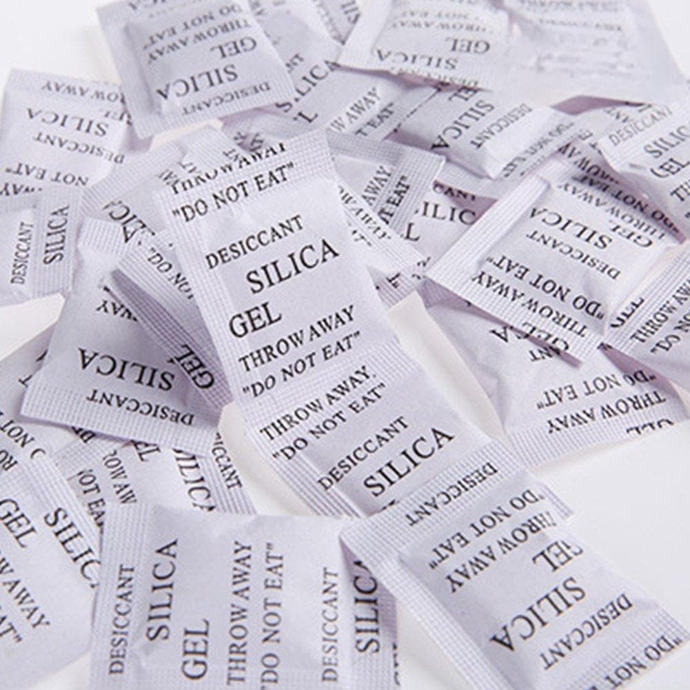 Silica Gel Pouches, 200Pcs Silica Gel Sachets Desiccant - Moisture Damp Absorber Dehumidifier Mildew Odors for Food Wardrobe Cupboard(3 * 4cm,White)