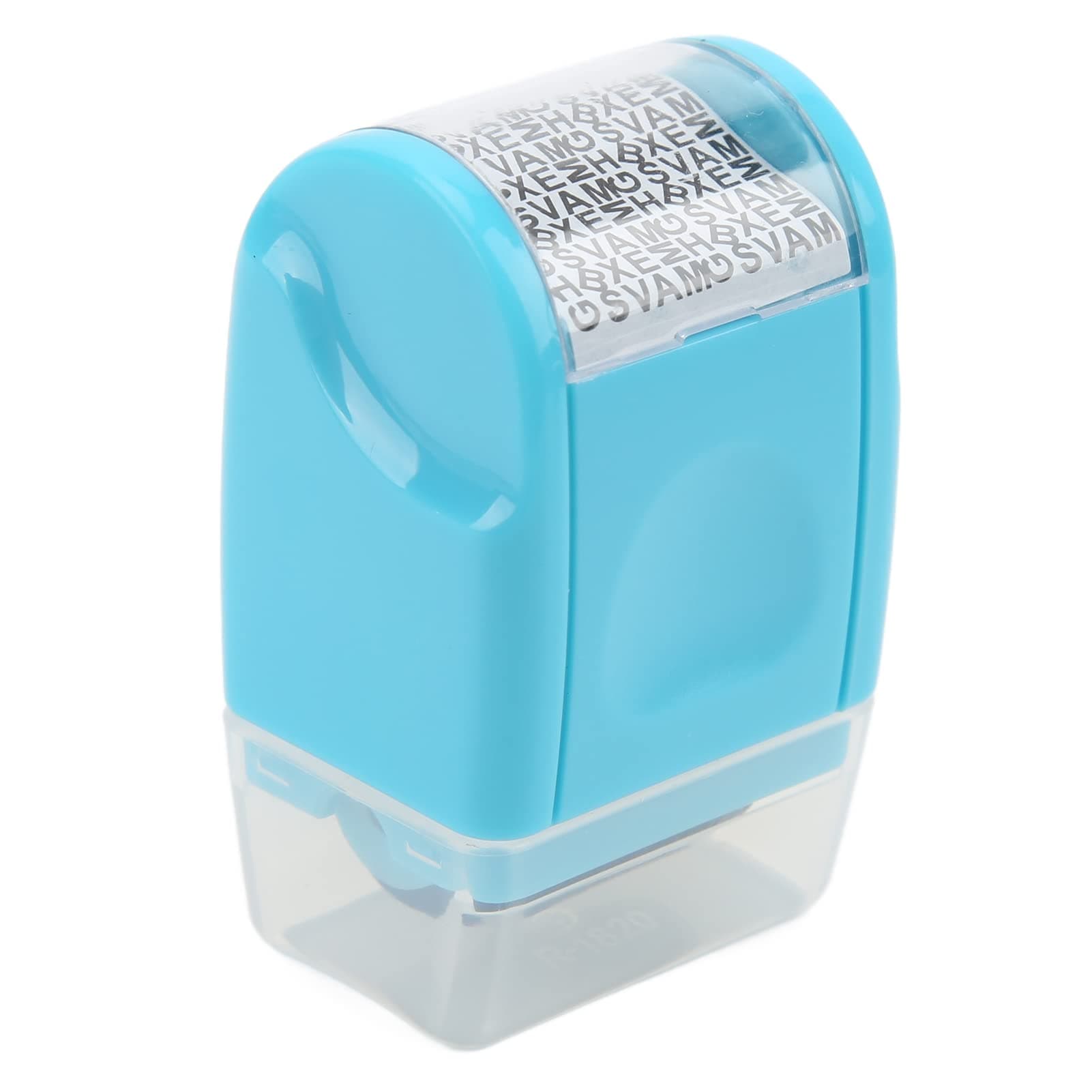 Confidential Roller Stamp, ABS Material Finger Trough Identity Theft Prevention Stamp for Office for Home(Blue trumpet)