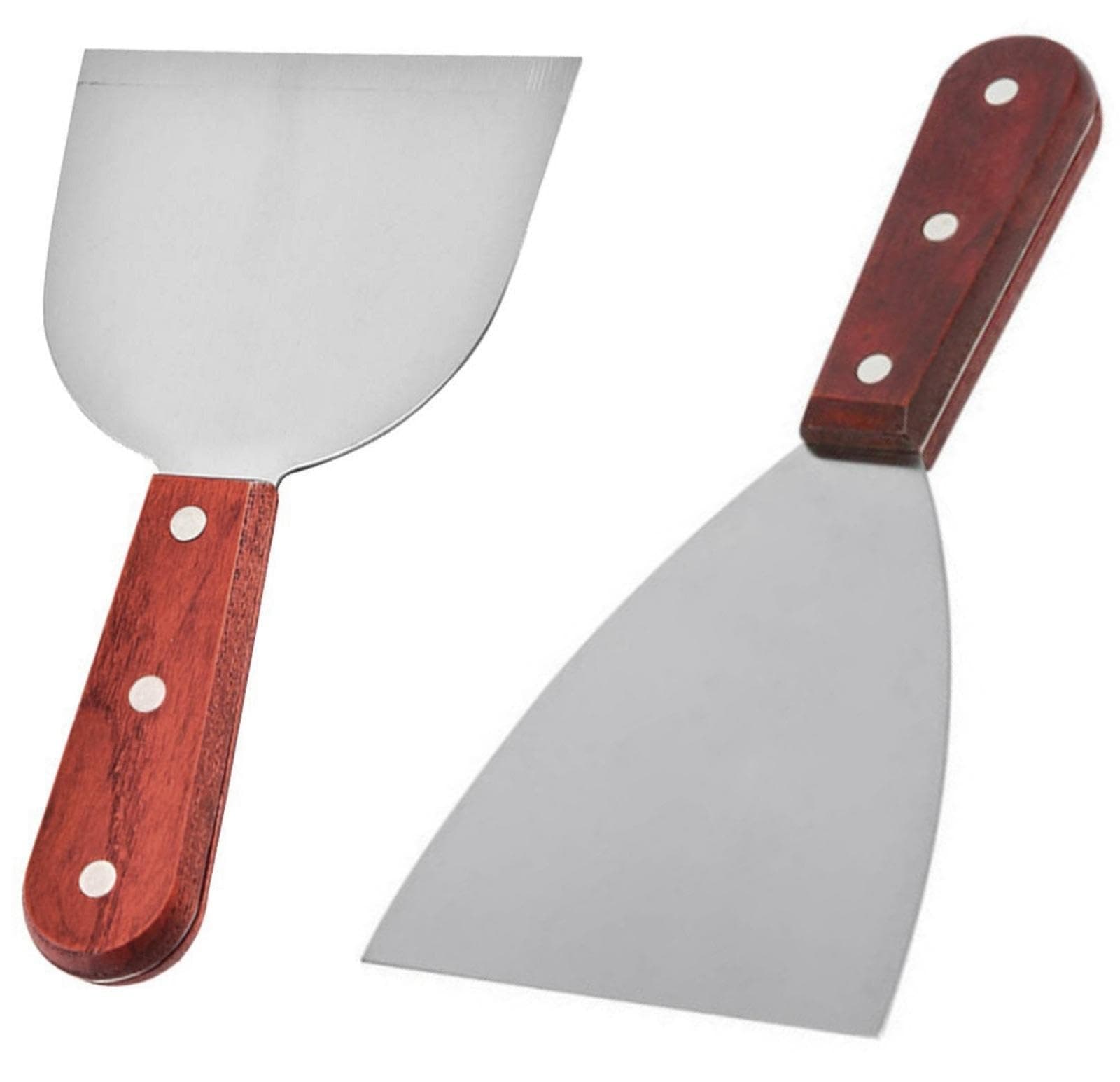 passpass Wooden Handle Stainless Steel Pastry Scraper and Cutter for Kitchen and Baking Pack of 2