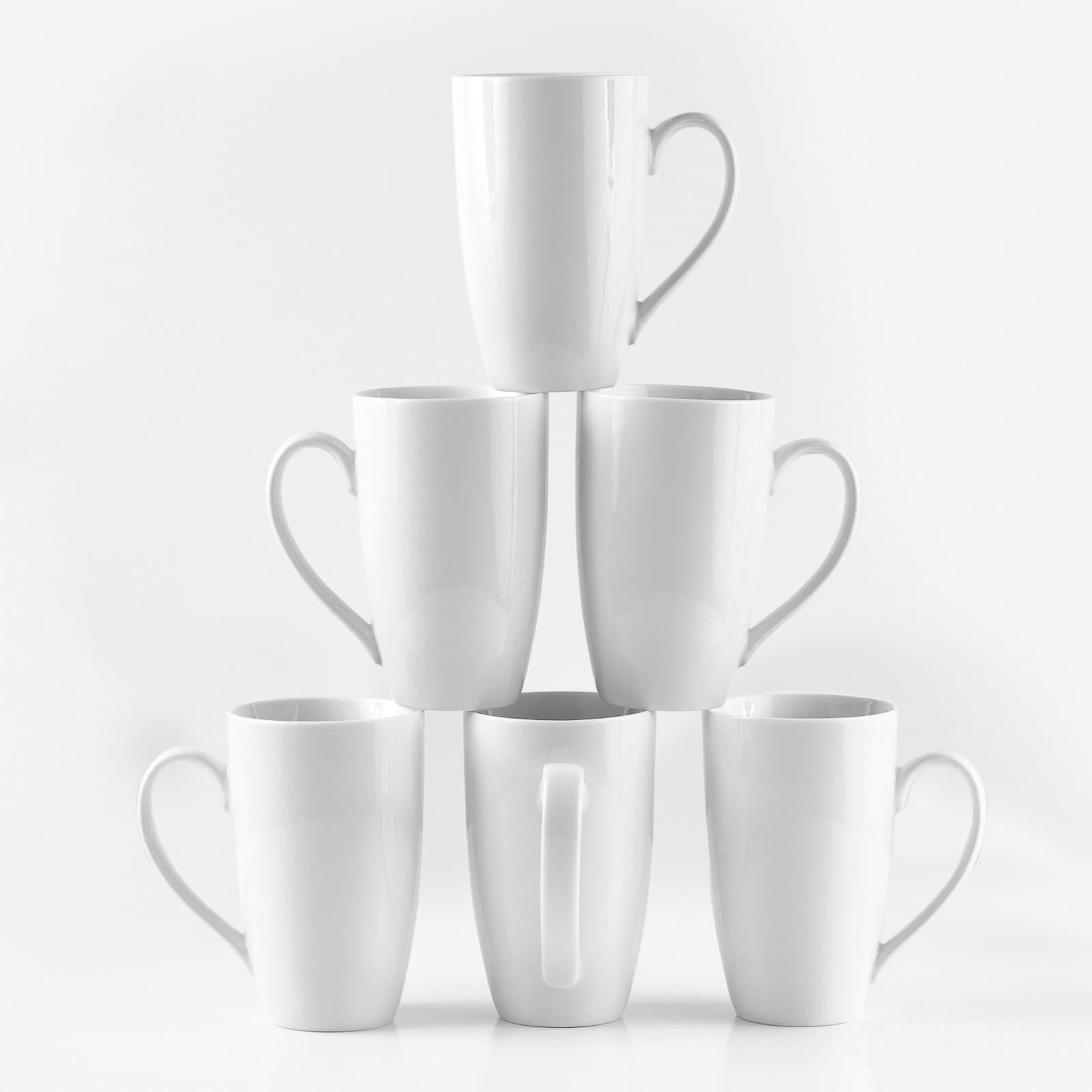 Amuse- Professional Barista Large Cozy Tall Mug for Coffee, Tea or Latte - Set of 6-16 oz