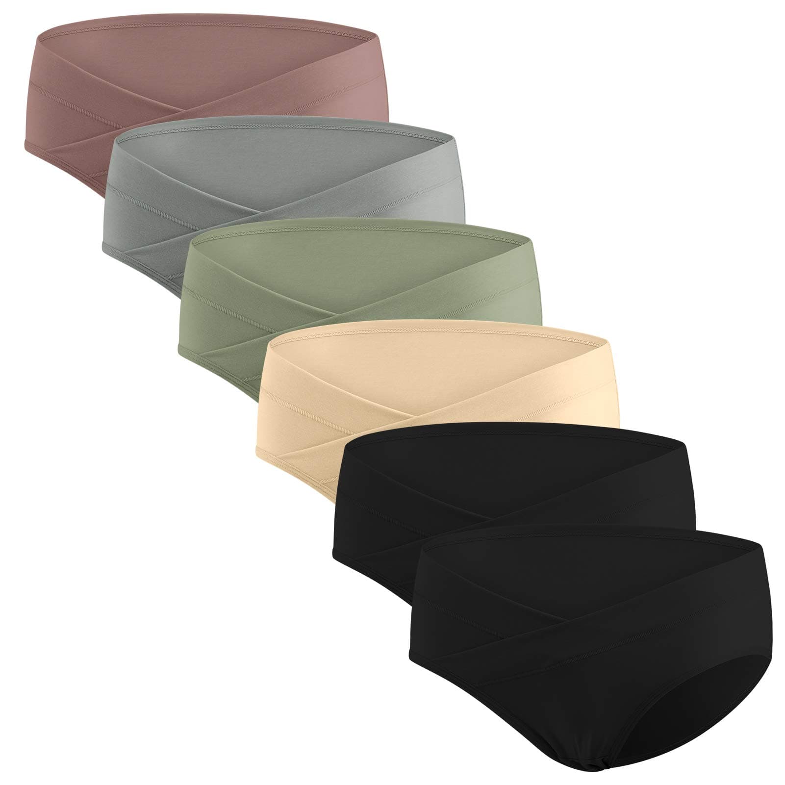 Angelhood 6 Pack Womens Cotton Maternity Underwear,Healthy Maternity Pregnancy Panties Postpartum Mother Under Bump Underwear