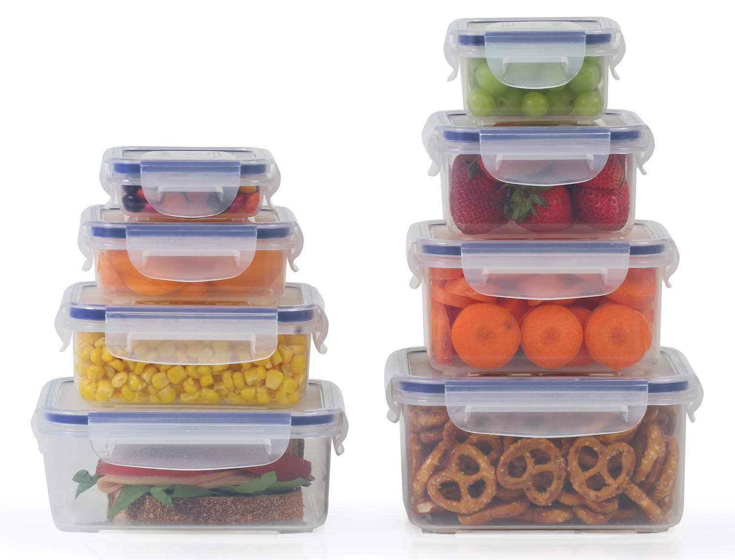 8 Clear Food Storage Containers Set, Microwave and Freezer Safe, Little Big Box