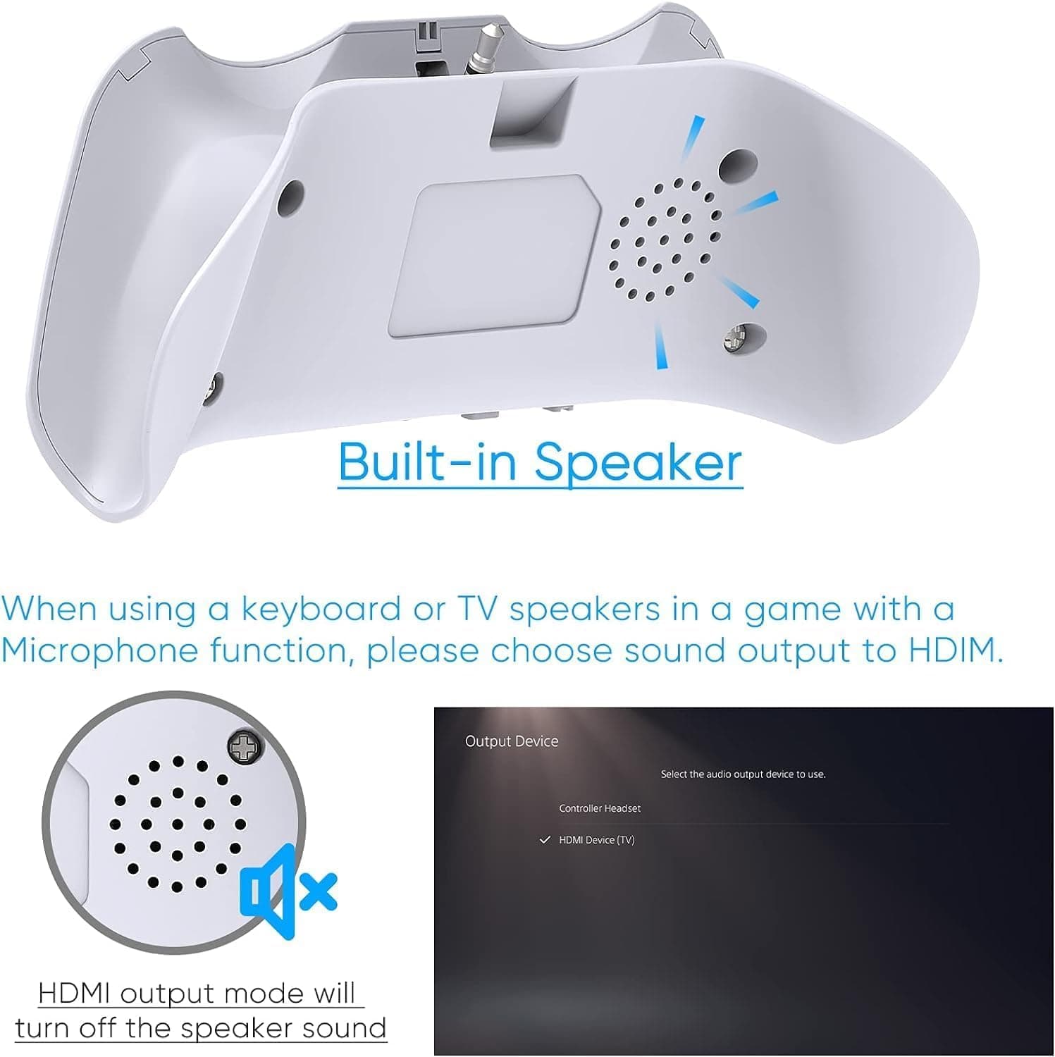 Wireless Keyboard for PS5 Controller, Bluetooth 3.0 Mini Chatpad Message Game Keyboard Keypad, Built-in Speaker with 3.5mm Audio Jack for Messaging and Gaming Live Chat, for Playstation 5