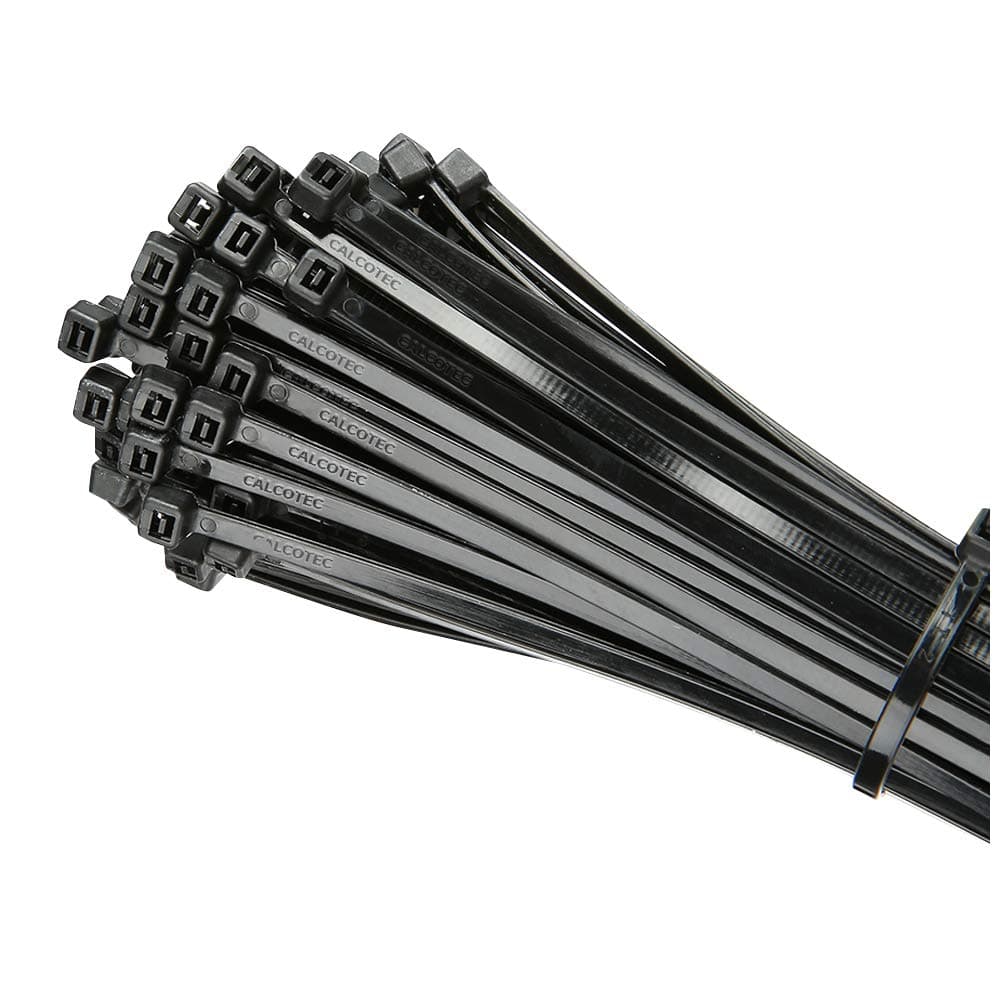 100 Pack of Black Cable Ties - 12” x 0.2" - Premium Nylon Zip Ties - Heavy Duty UV and Heat Resistant Tie Wraps