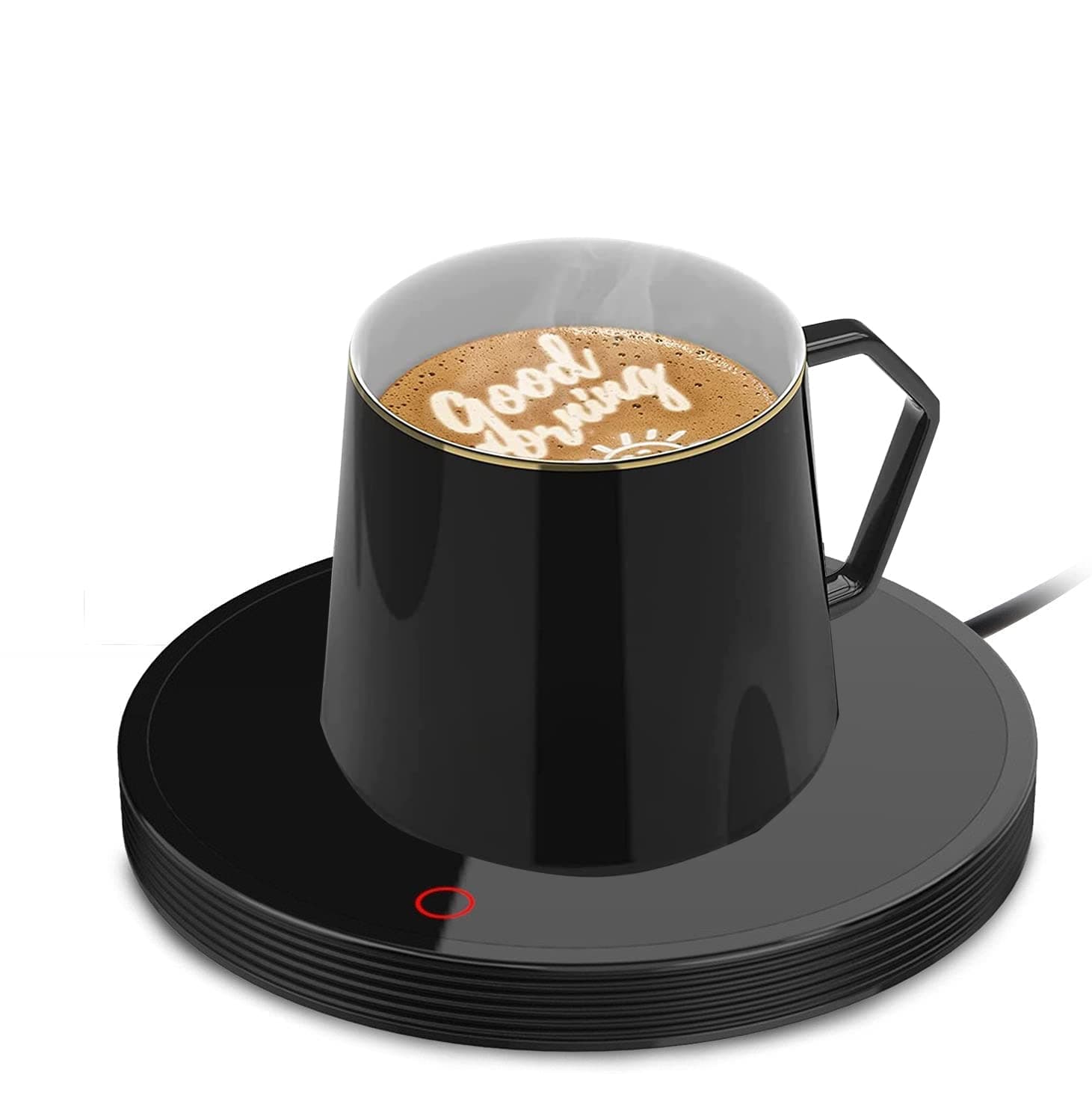 Arabest Coffee Mug Warmer, Smart Coffee Cup Warmer For Desk With Auto Shut Off, 2 Temperature Settings, 55° Constant Temperature Coaster, Safe, Easy-to-use, Cup Warmer For Desk For Coffee Milk (Black)