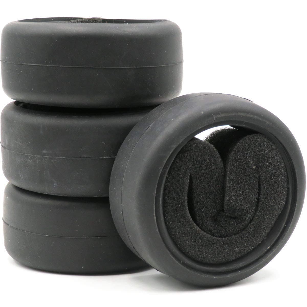 hobbysoul 4pcs RC 1/10 On Road Slick Tire Rubber Tyre Fit for 1:10 Touring Drift Car Wheel Rim …