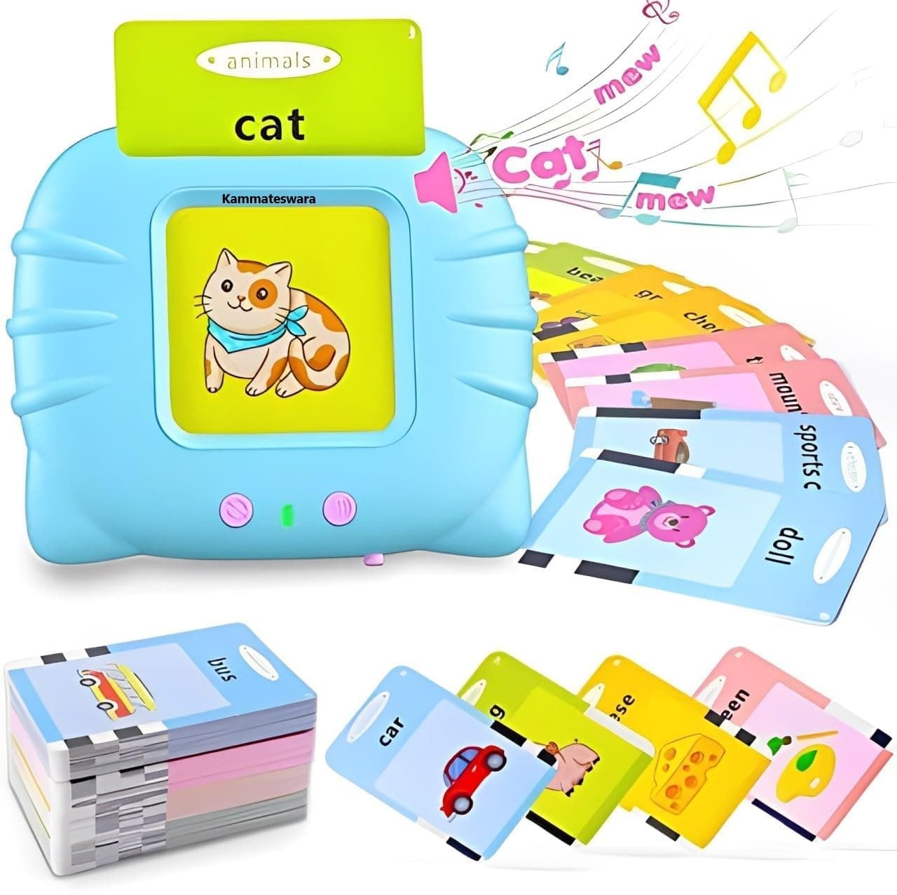 Talking Flash Cards for Kids | 112 Double Sided Cards with 224 Words in Educational Learning Toys for Toddlers Interactive Toys for Kids, Develop Language Skills(Multicolor)