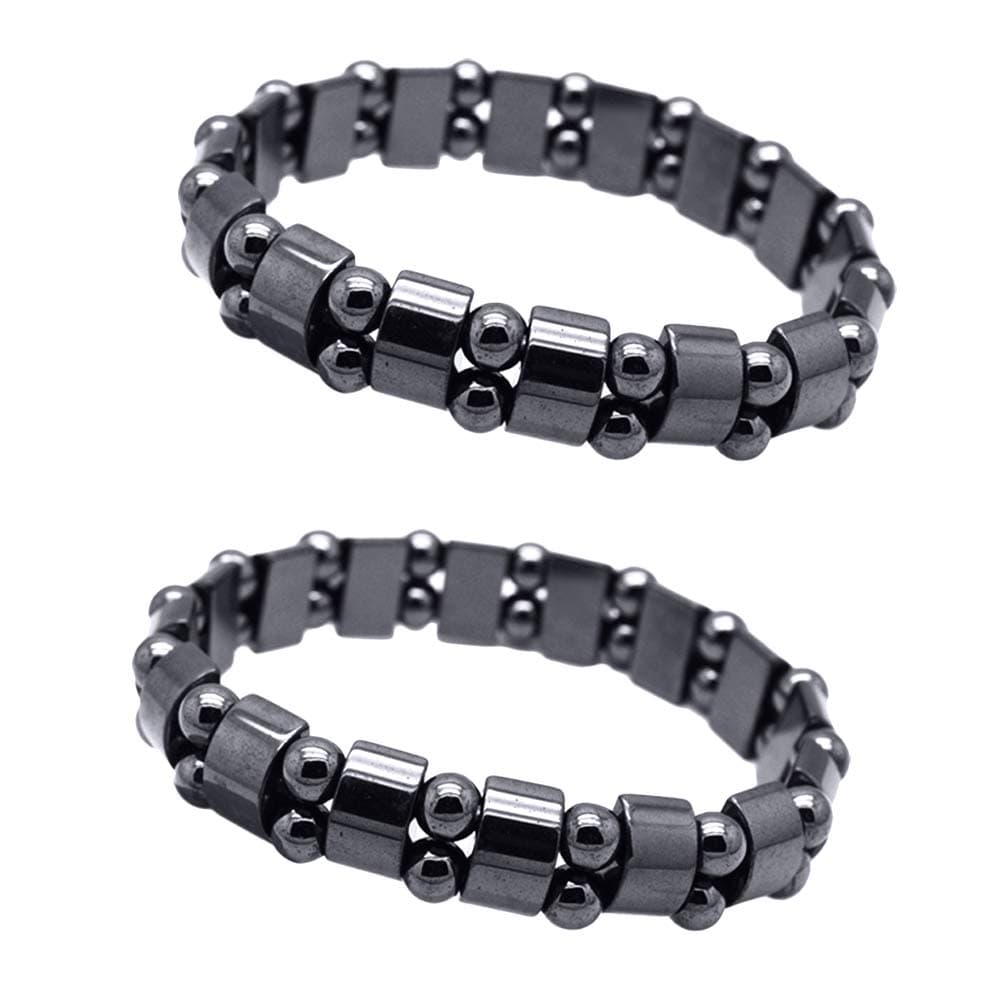 EQLEF Magnetic Hematite Bracelet 2 Pcs Men's/Women's Hematite Magnetic Bracelets