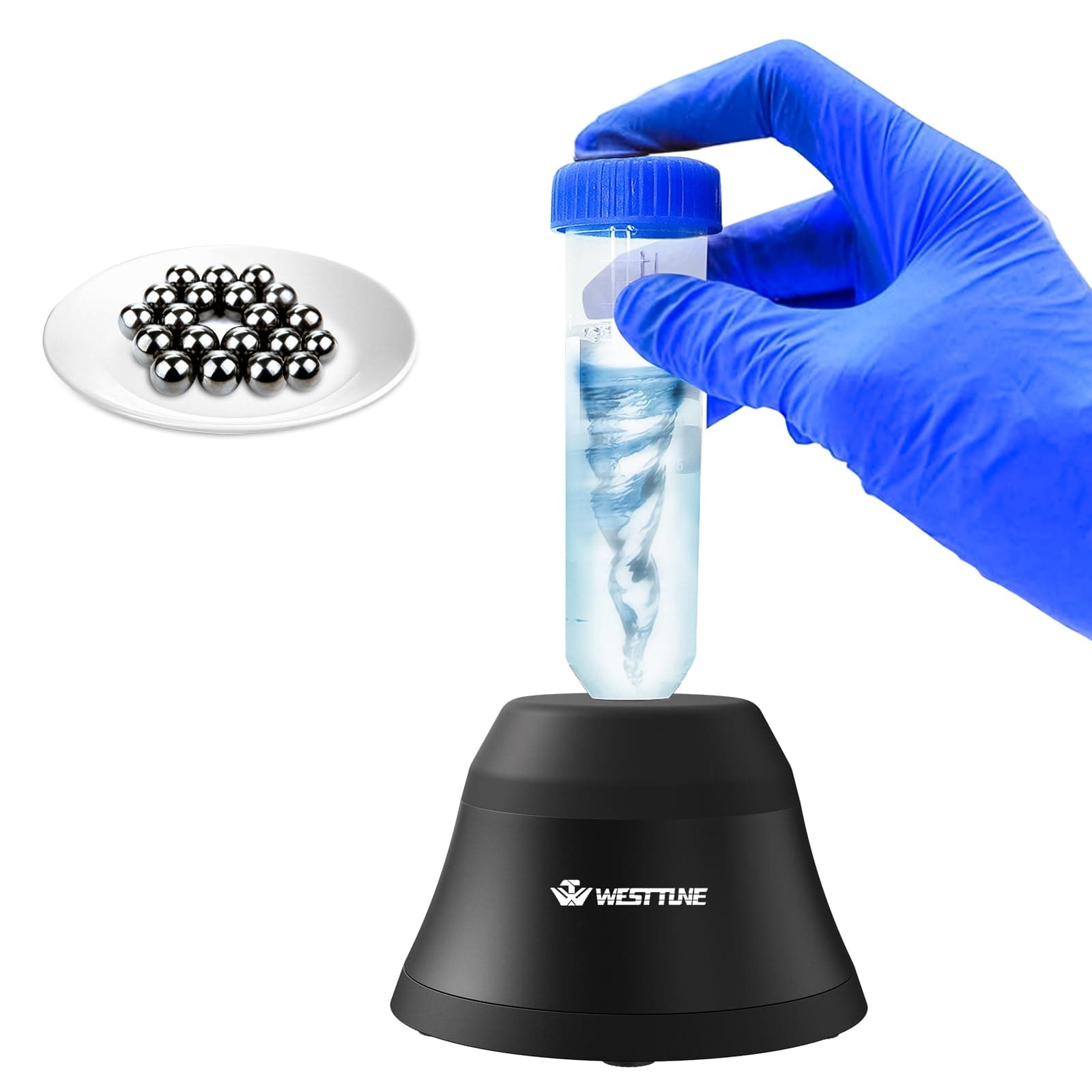 Lab Mini Vortex Mixer 4000rpm High-Speed Paint Shaker & Paint Mixer for Acrylic Paints, Gel Polish, Tattoo Ink, Eyelash Adhesives, Test Tubes & Microtubes | Touch Function Vortexer, Black