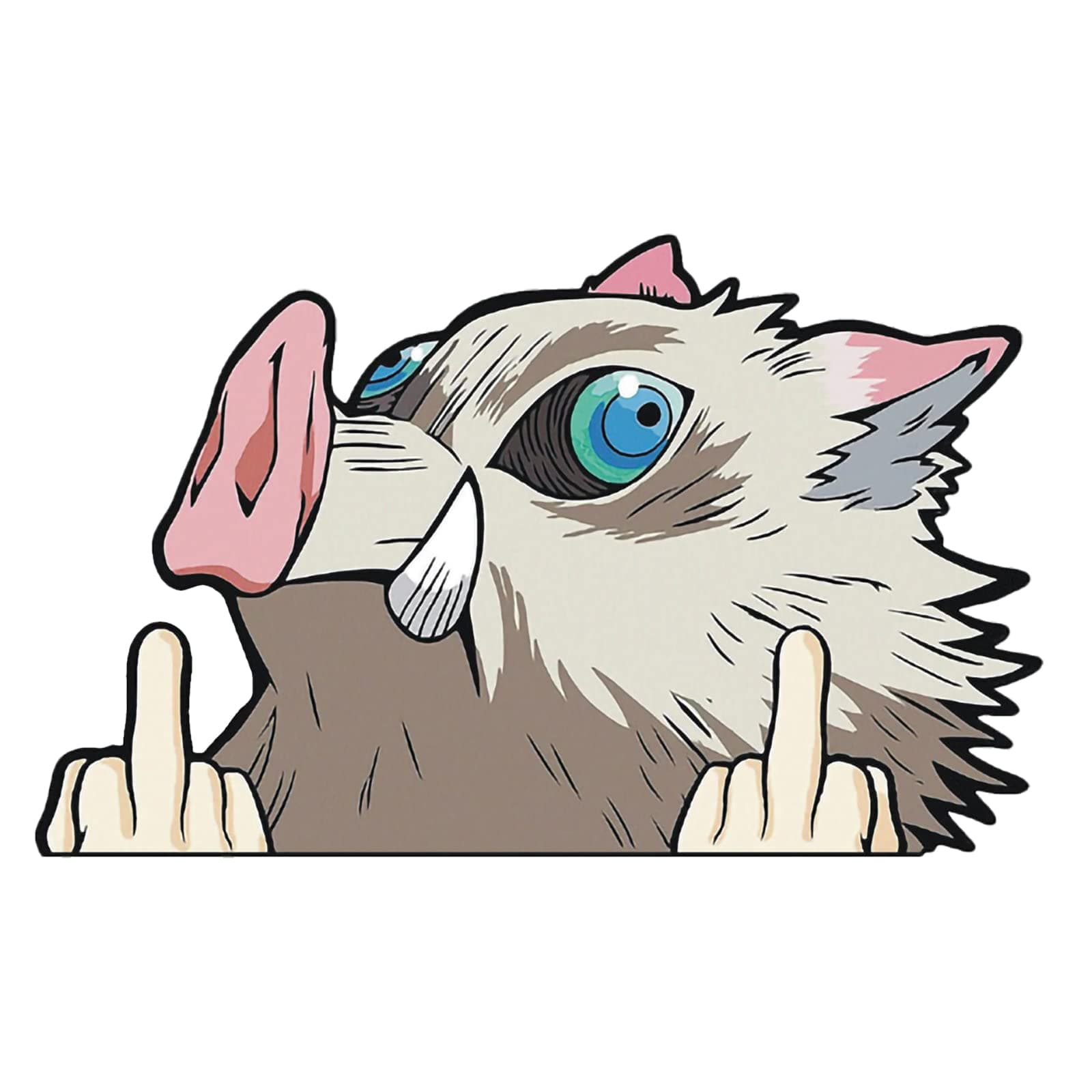 DAINA 2PCS Inosuke Car Peeker Stickers, 3.5'’x5.5'’ Vinyl Anime Car Decal, Waterproof Cartoon Sticker for Bumper, Laptop, Skateboard, etc.