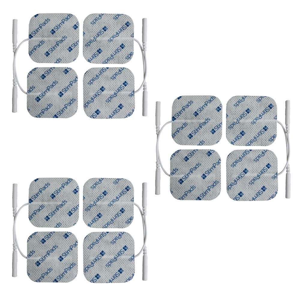 StimPads"Einfach besser TENS/EMS Elektroden - 12er-Pack 40X40mm Elektroden-Pads mit 2mm Universal-Pin-Anschluss - Langlebige und qualitativ hochwertige Elektroden f√ºr TENS und EMS Ger√§te