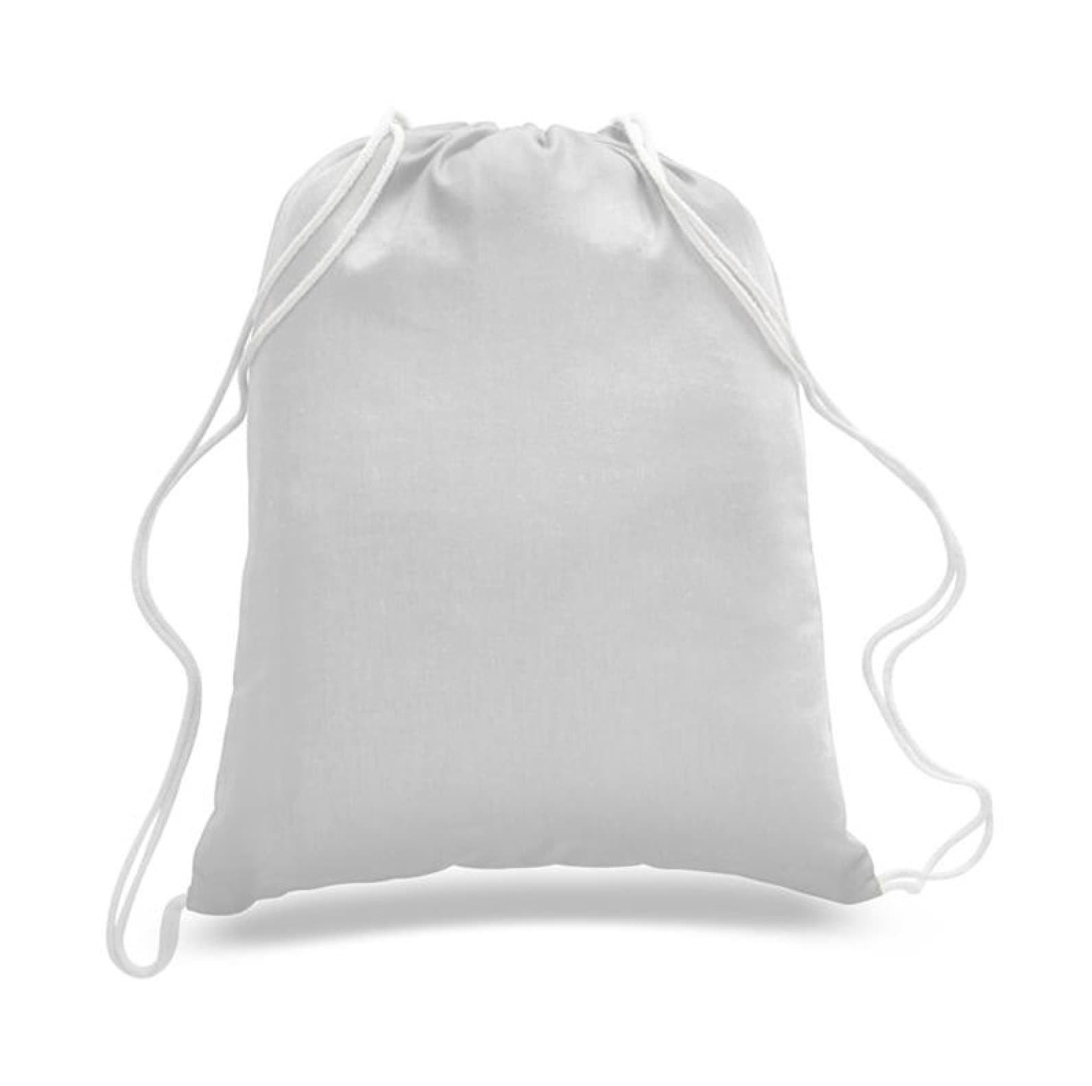 Great Deal! White Color, Pure Cotton, Budget Friendly Sport Drawstring Backpack%100 Cotton Bags, for Sport,Gym or Promotional Plain Backpacks