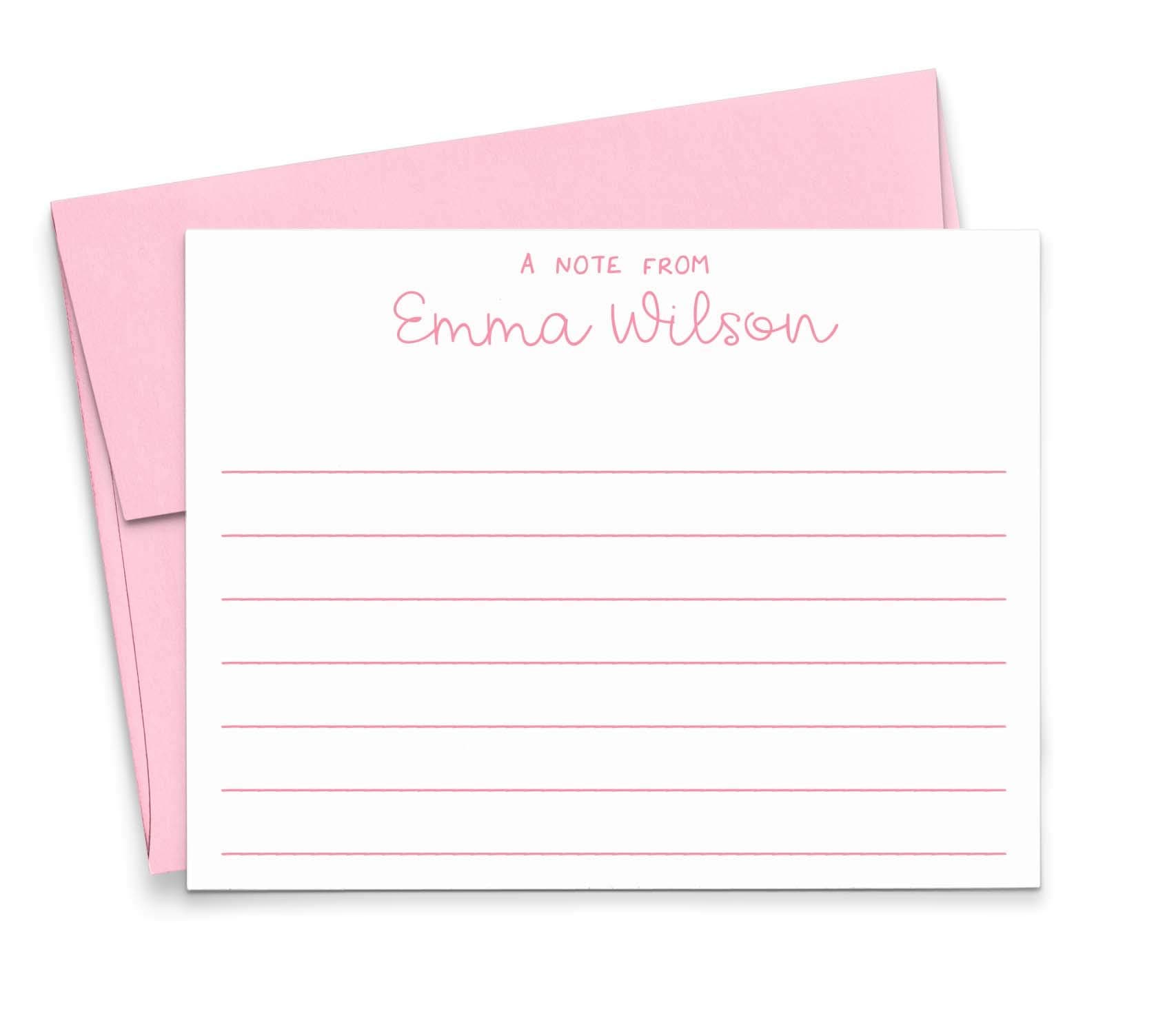 - Personalized Lined Stationery for Girls, Personalized Stationery for Girls, Personalized Girls Thank You Notes, Lined Stationary for Girls, Your Choice of Colors and Quantity