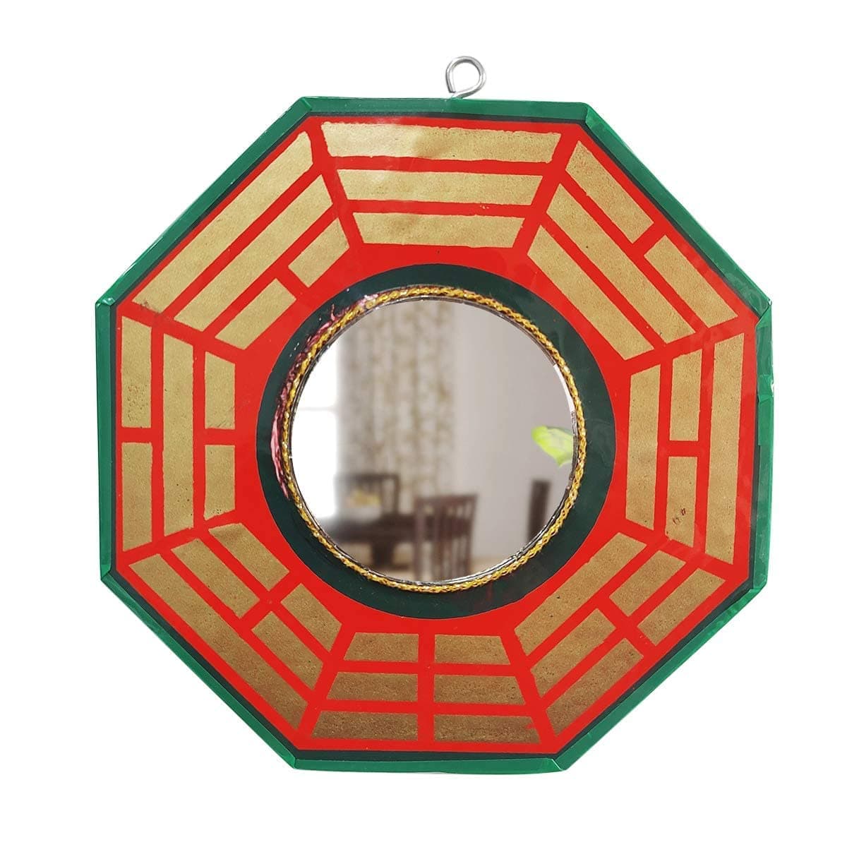 Bagua Mirror for Vastu Feng Shui Convex Bagua Mirror Positive Energy, Protection Wall Door Hanging for Home and Office (Multicolor, 7.5 inch) (Referred by Vastu Expert) (Medium)