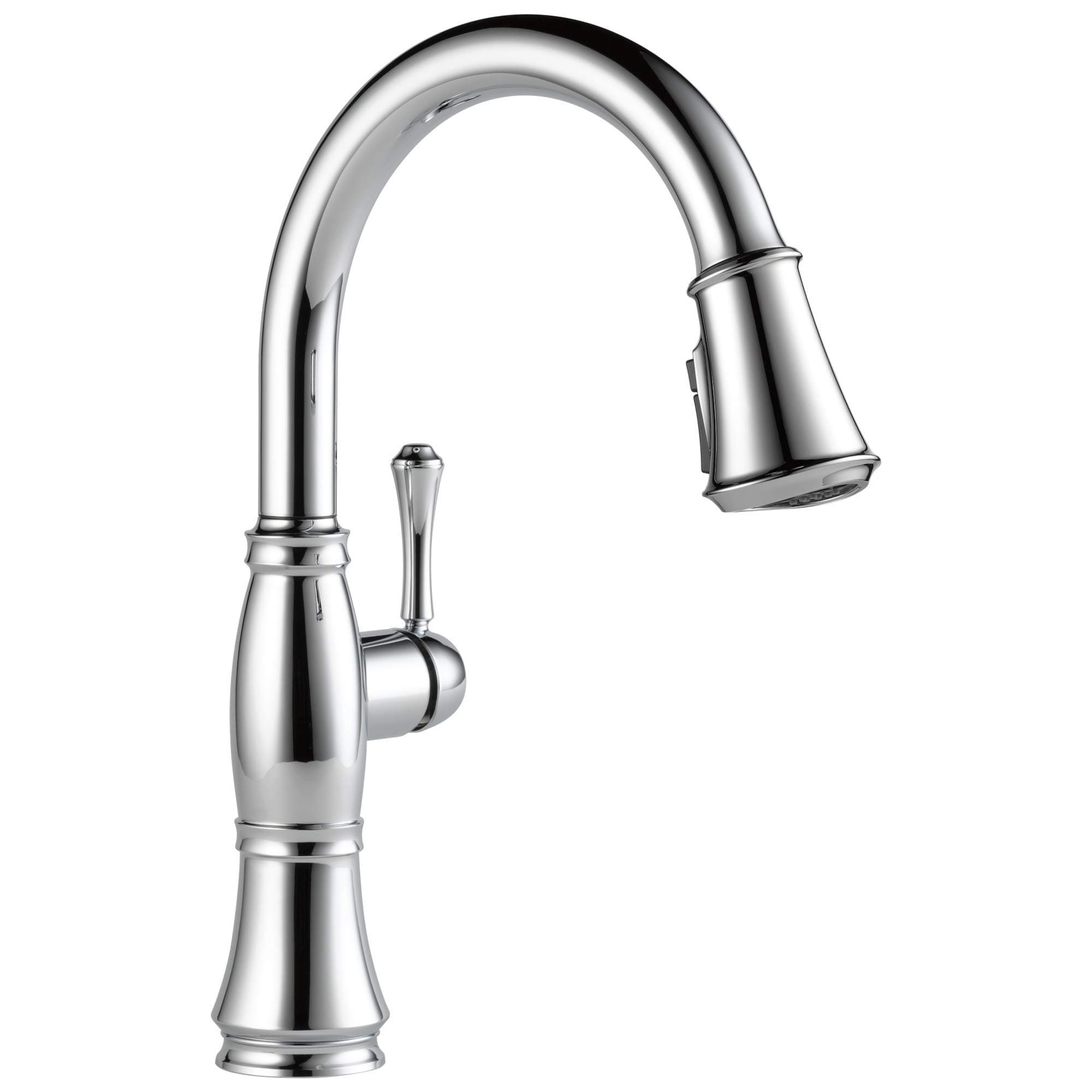 DELTA FAUCET Cassidy Pull Down Kitchen Faucet Chrome, Chrome Kitchen Faucets with Pull Down Sprayer, Kitchen Sink Faucet, Faucet for Kitchen Sink with Magnetic Docking, Lumicoat Chrome 9197-PR-DST