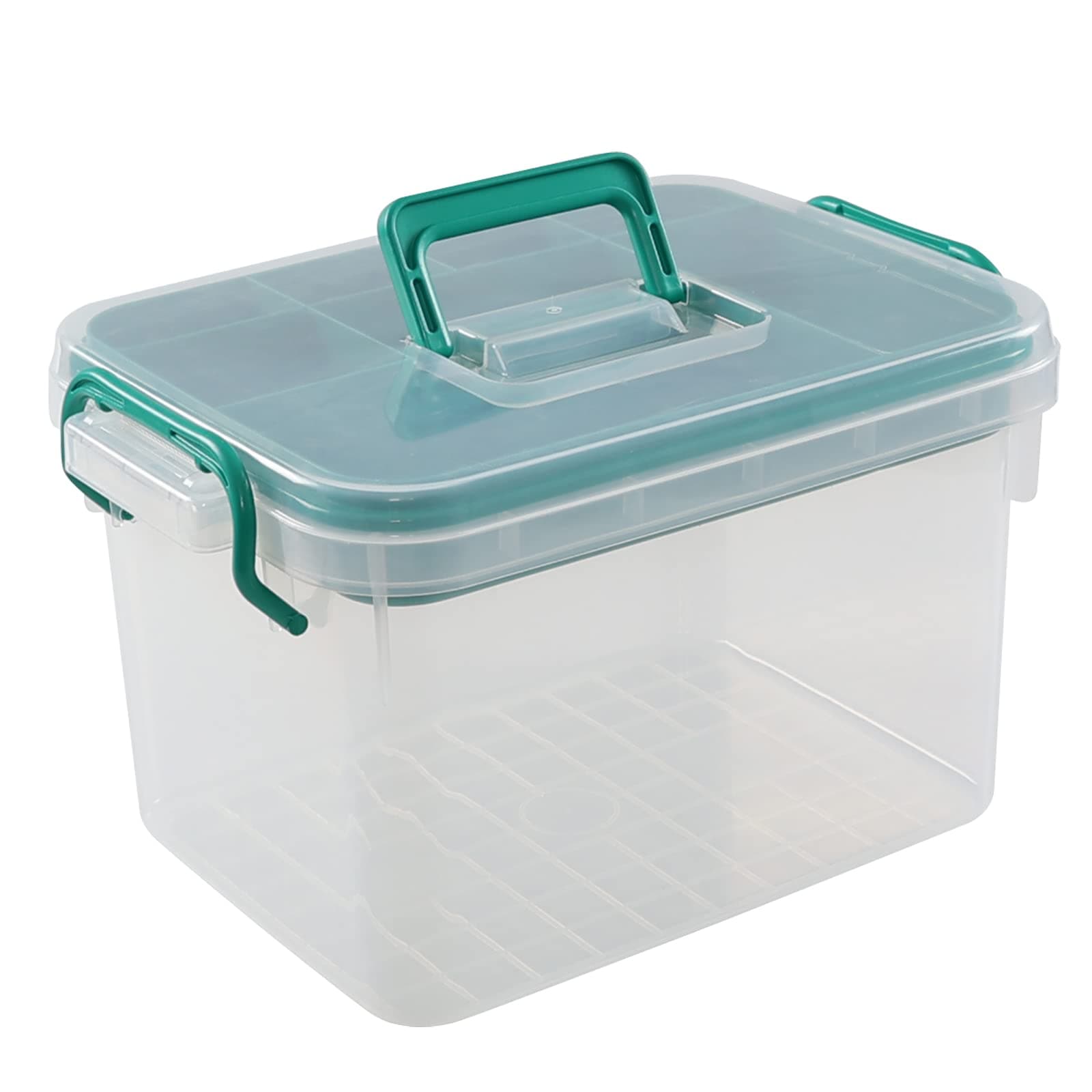 Vababa White First Aid Box, Plastic Storage Container with Locking Lid & Handle