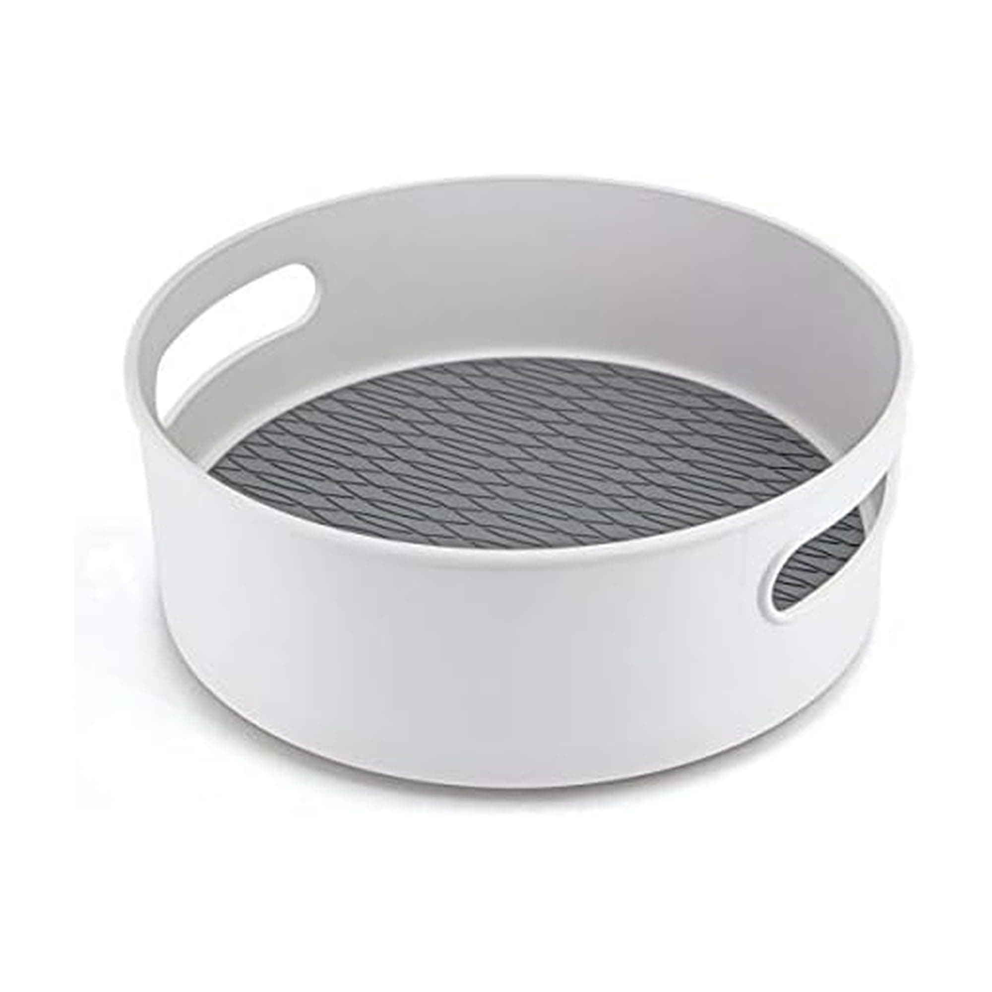 Non-Skid Storage Turntable, 10-Inch, Gray and White